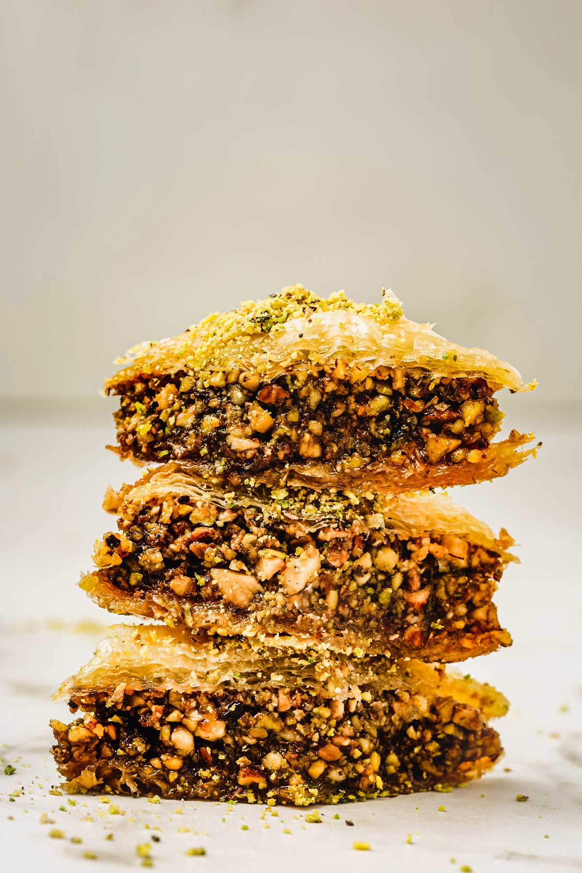 stack of baklava on a table