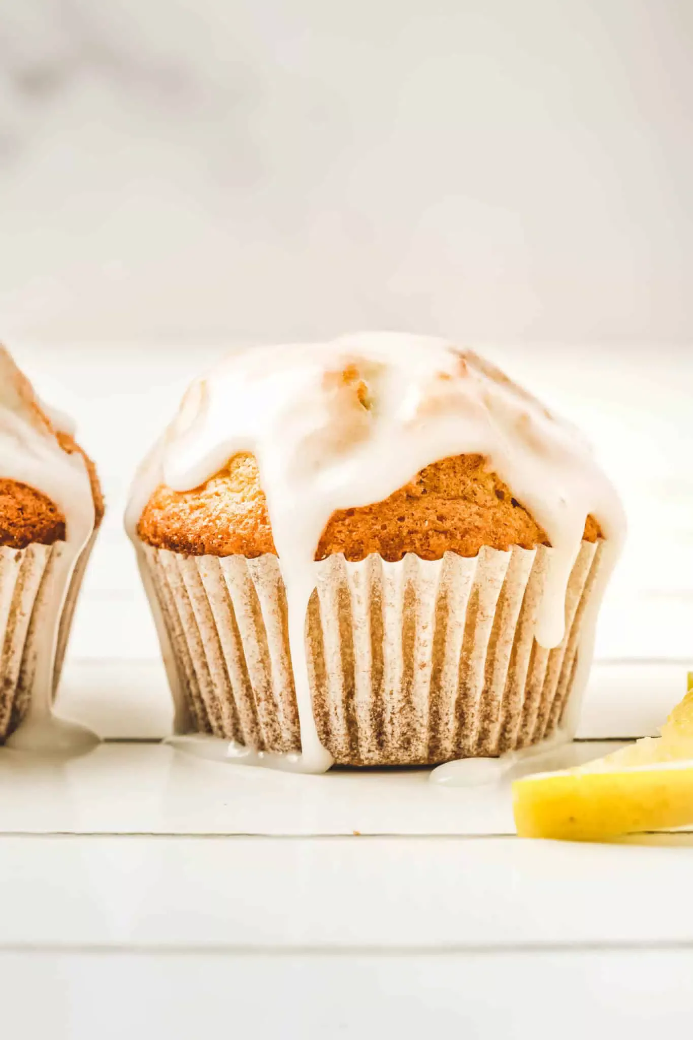 Lemon muffin with sugar icing