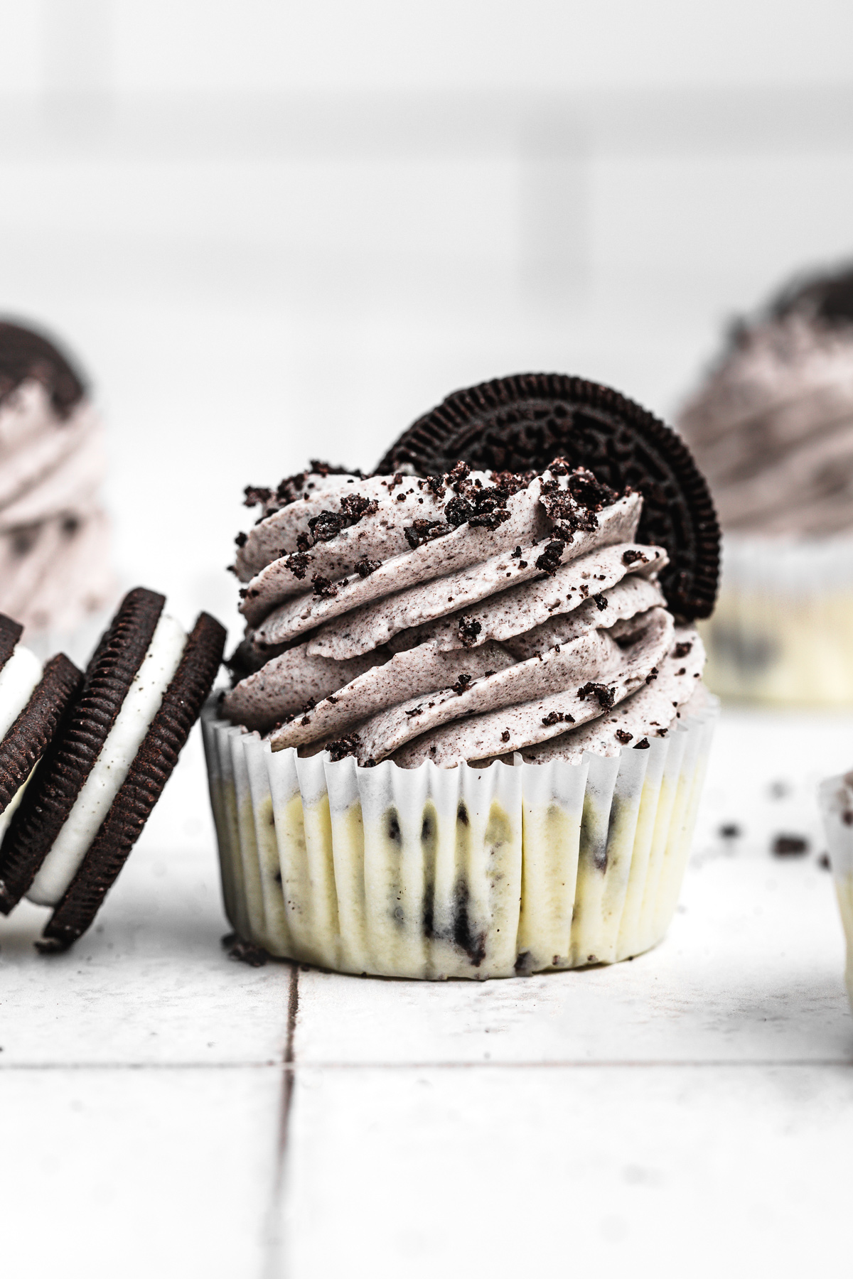 mini oreo cheesecakes served on a table