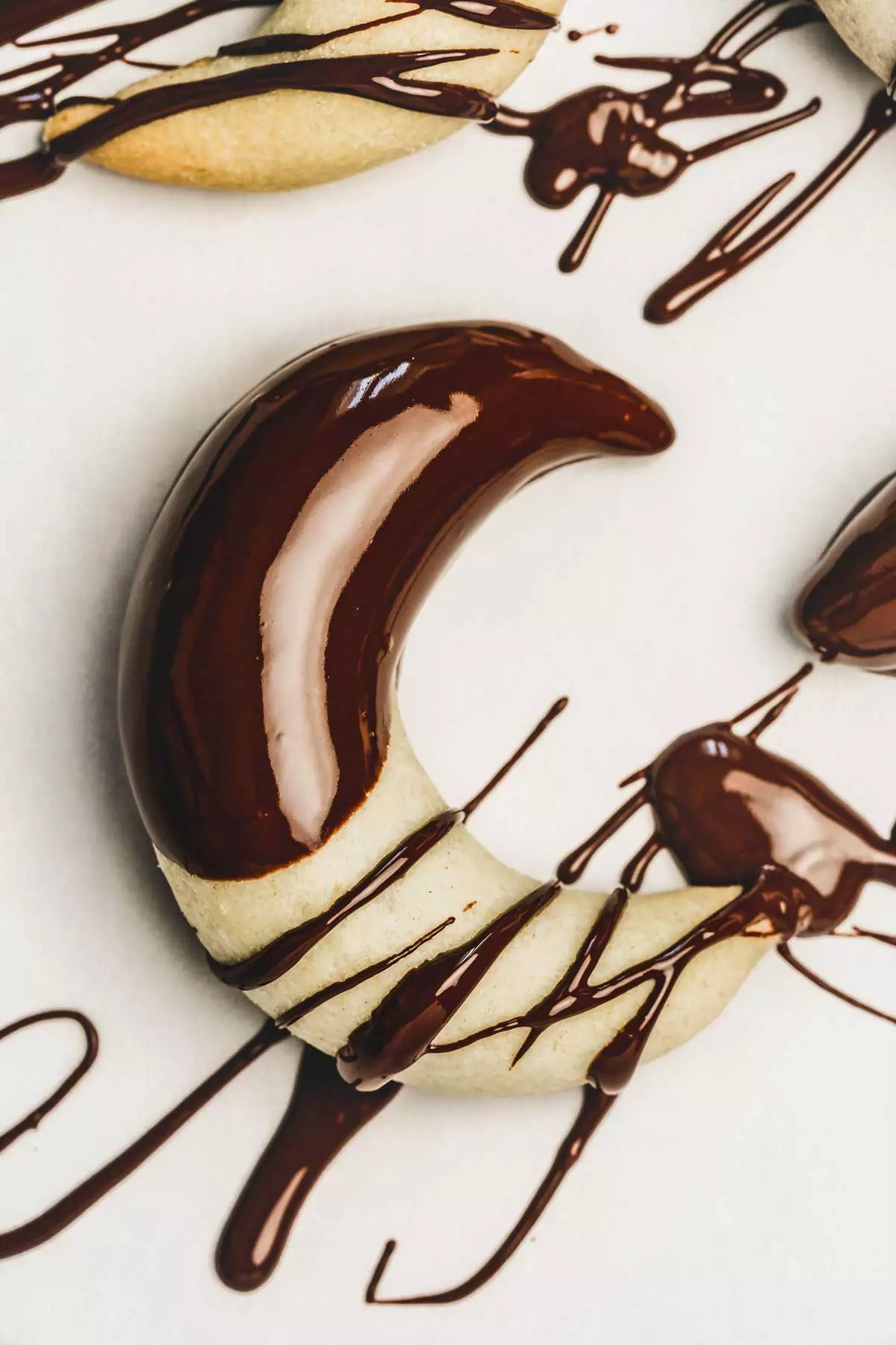 gazelle horn coated with melted chocolate