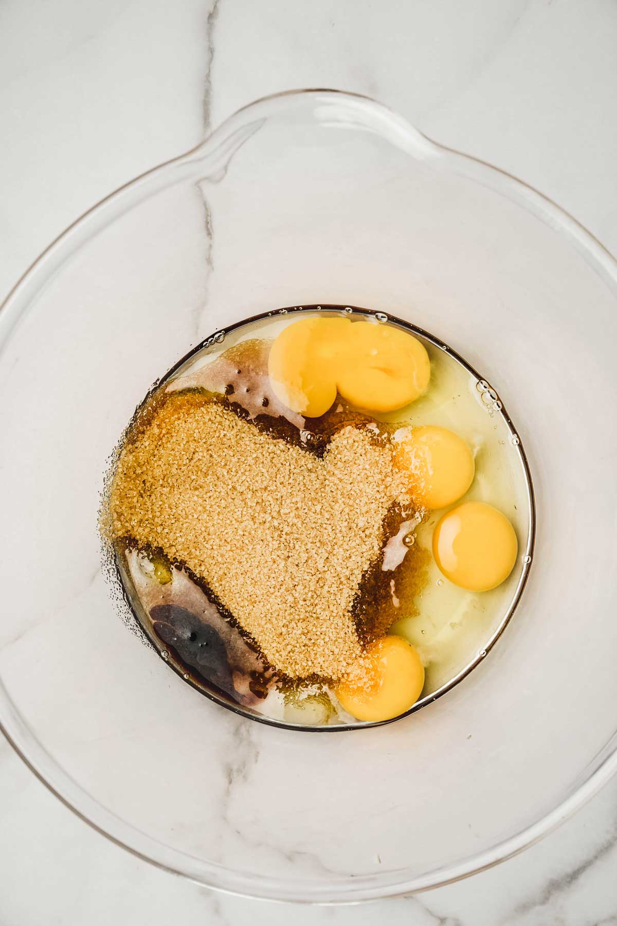 Large bowl with egg and sugar