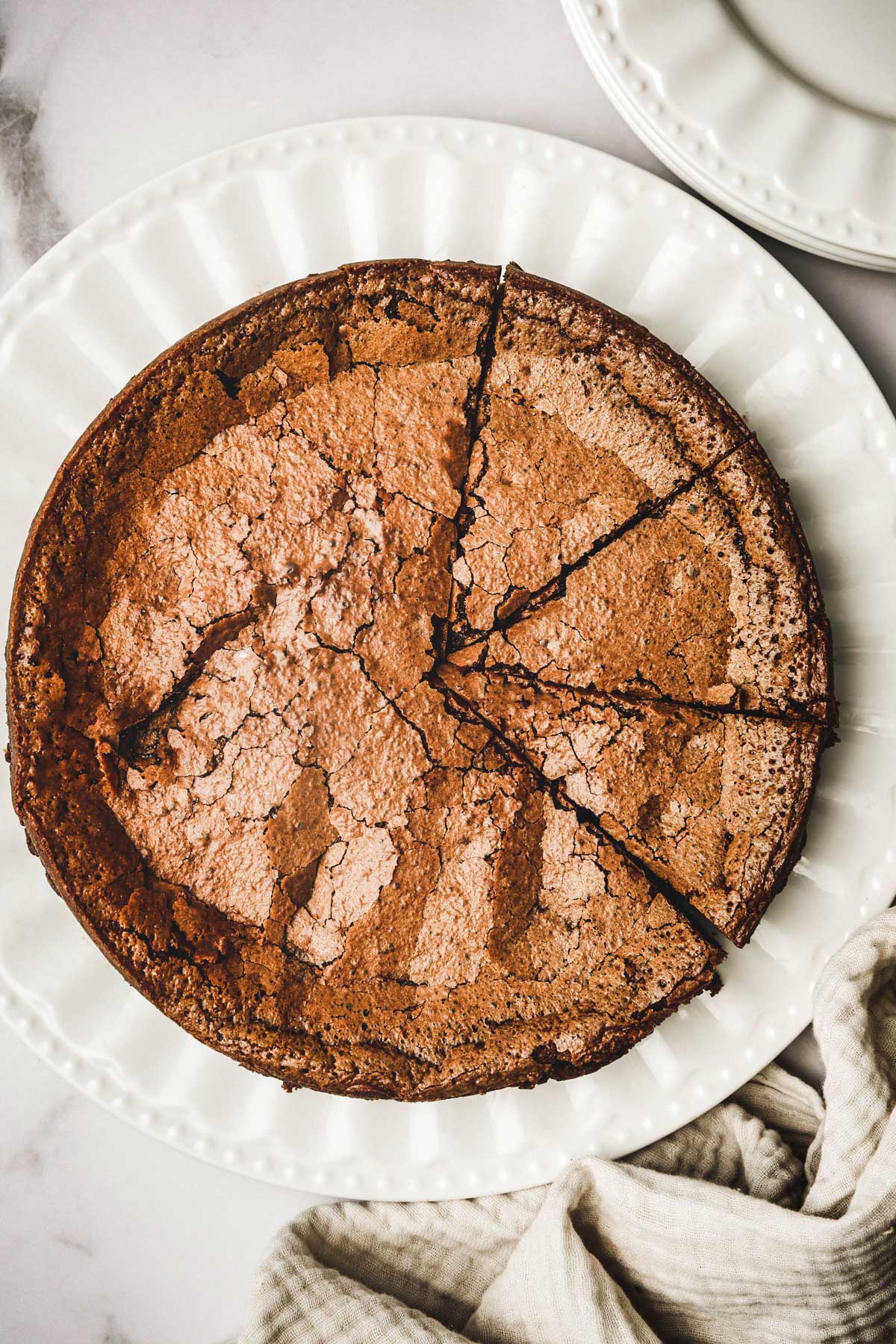 Chocolate fondant cake on a plate