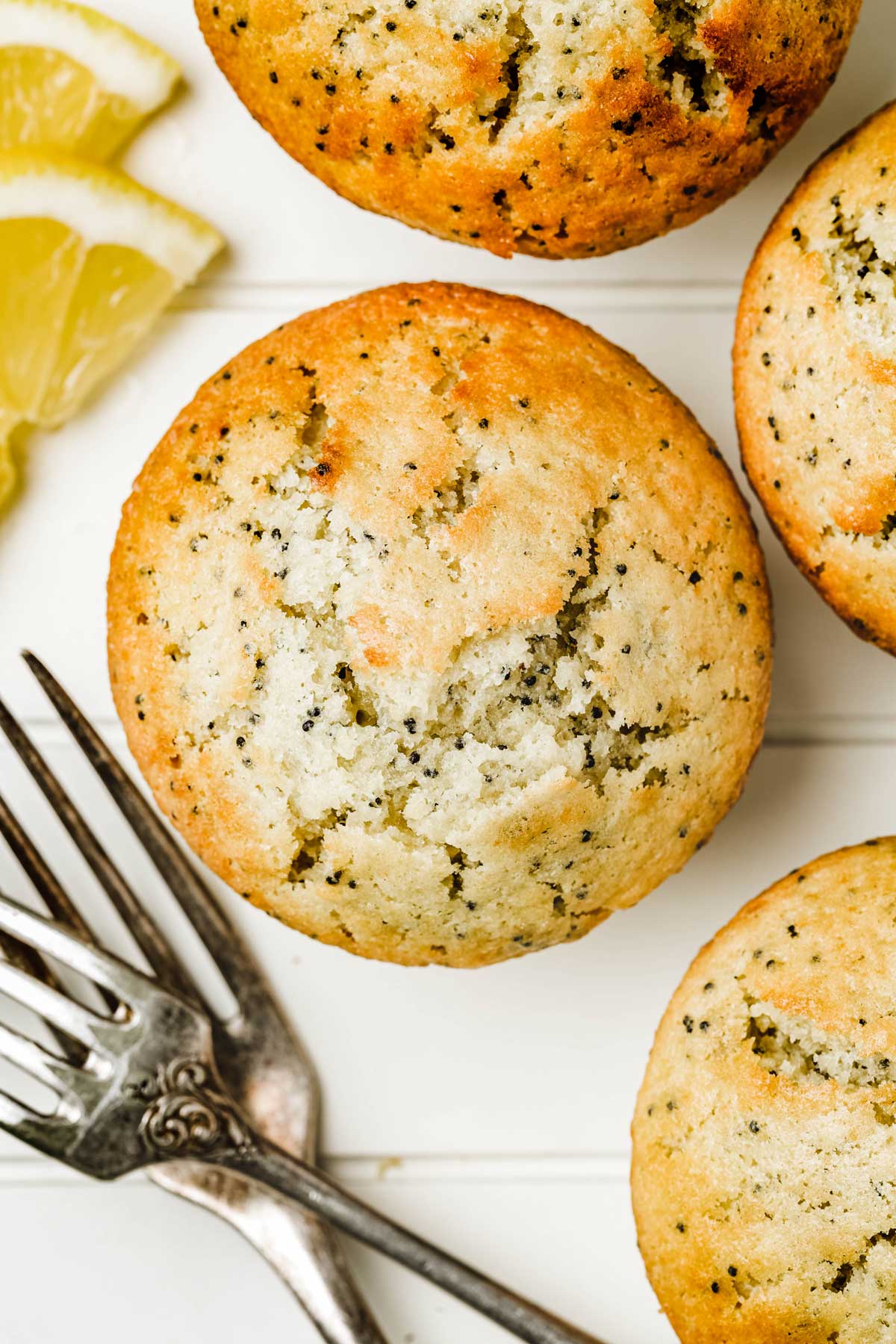 Muffins citron pavot sur une table