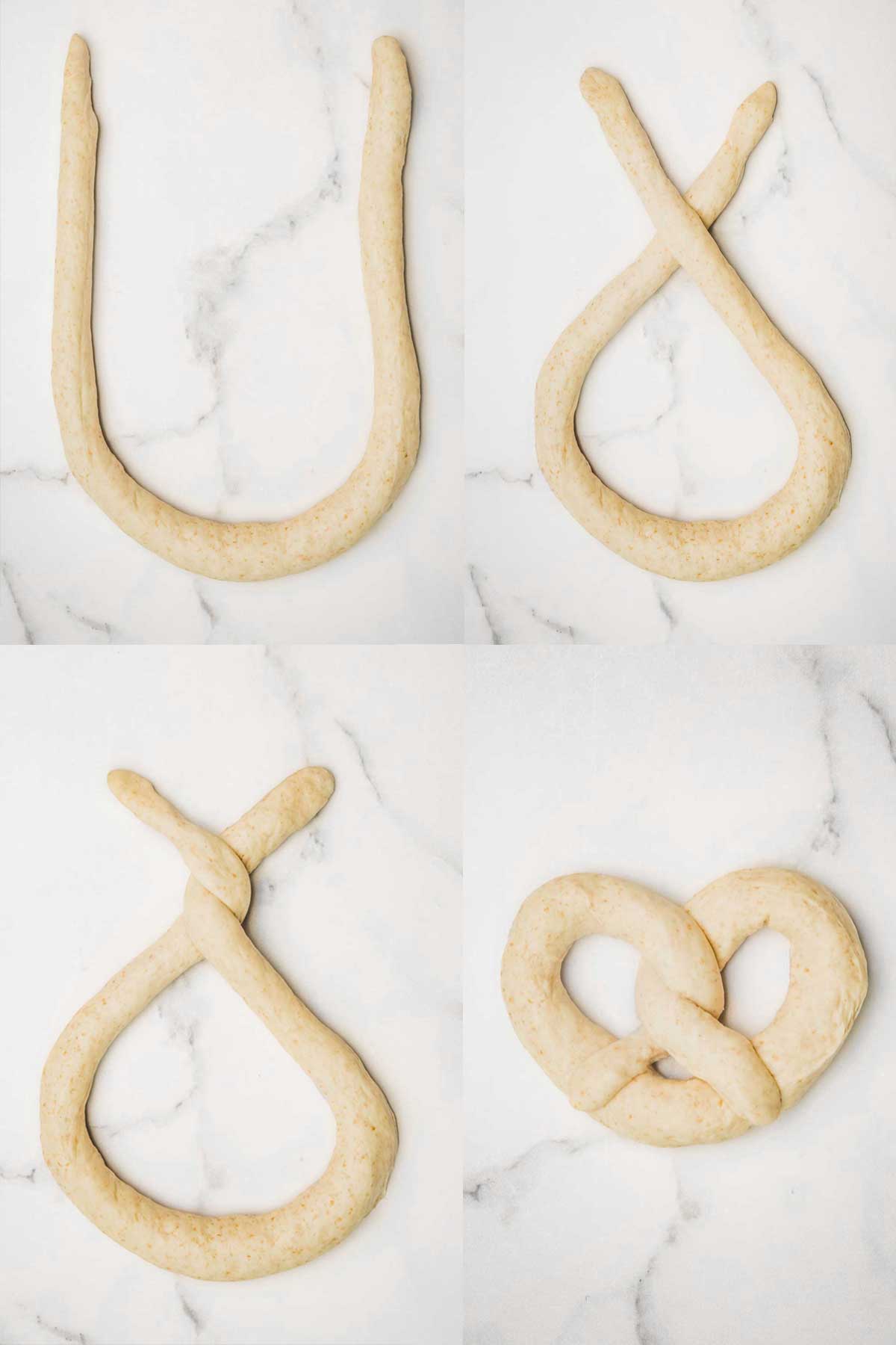 Shaping of pretzel dough