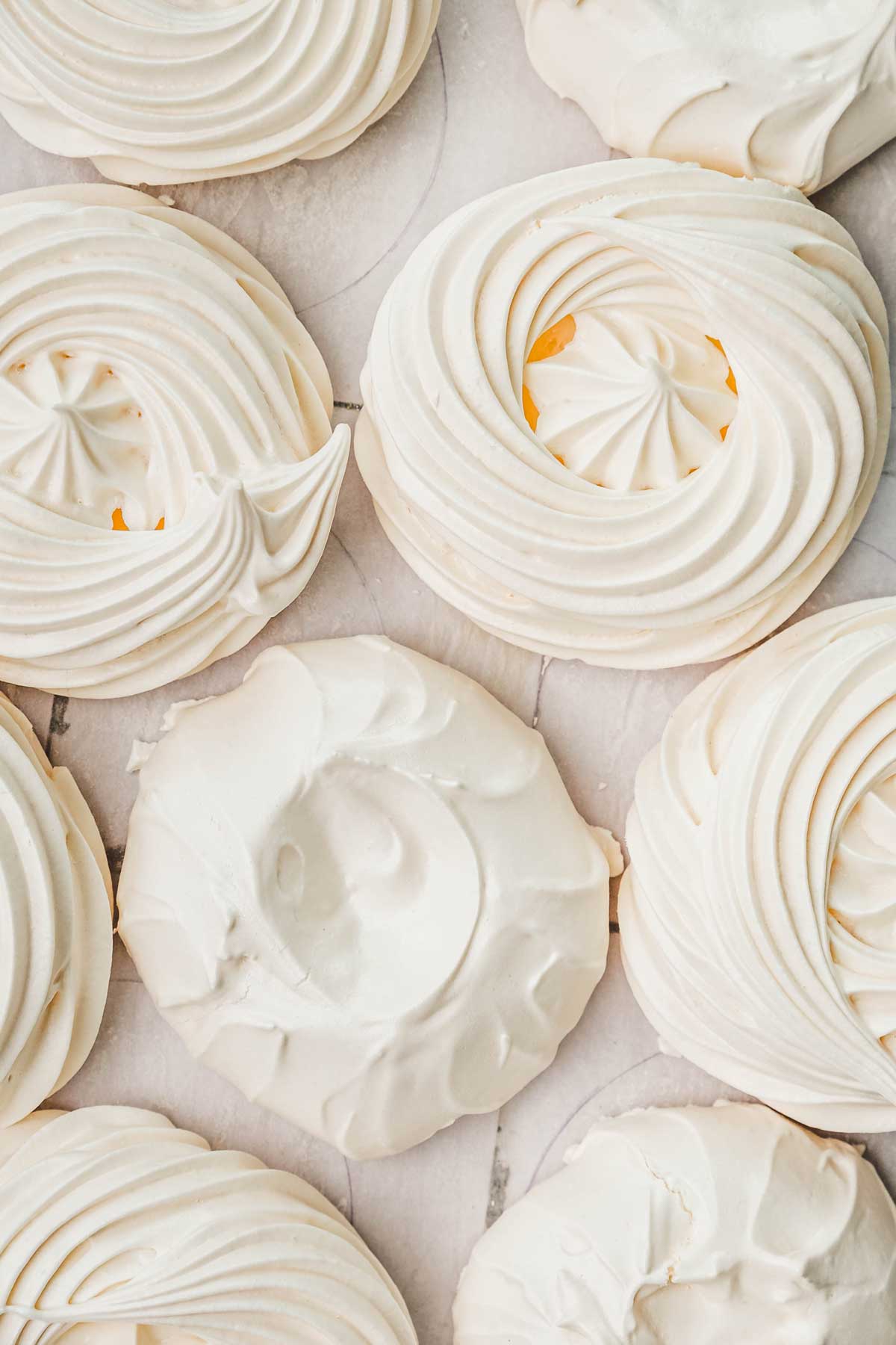 meringues pavlovas après cuisson