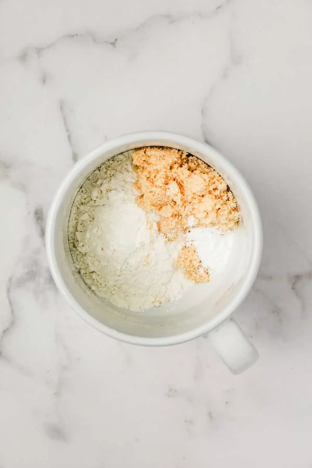 Mug cake with flour and brown sugar