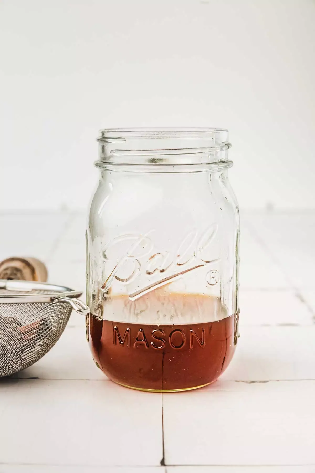 Jar with black tea concentrate