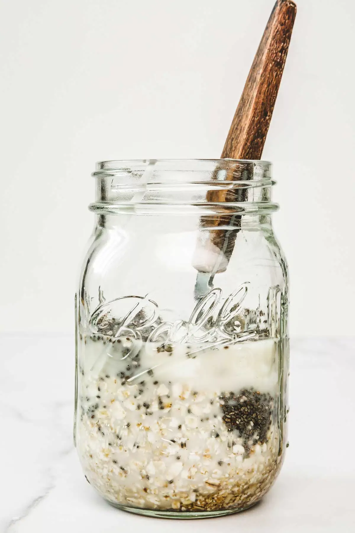 glass jar with ingredients