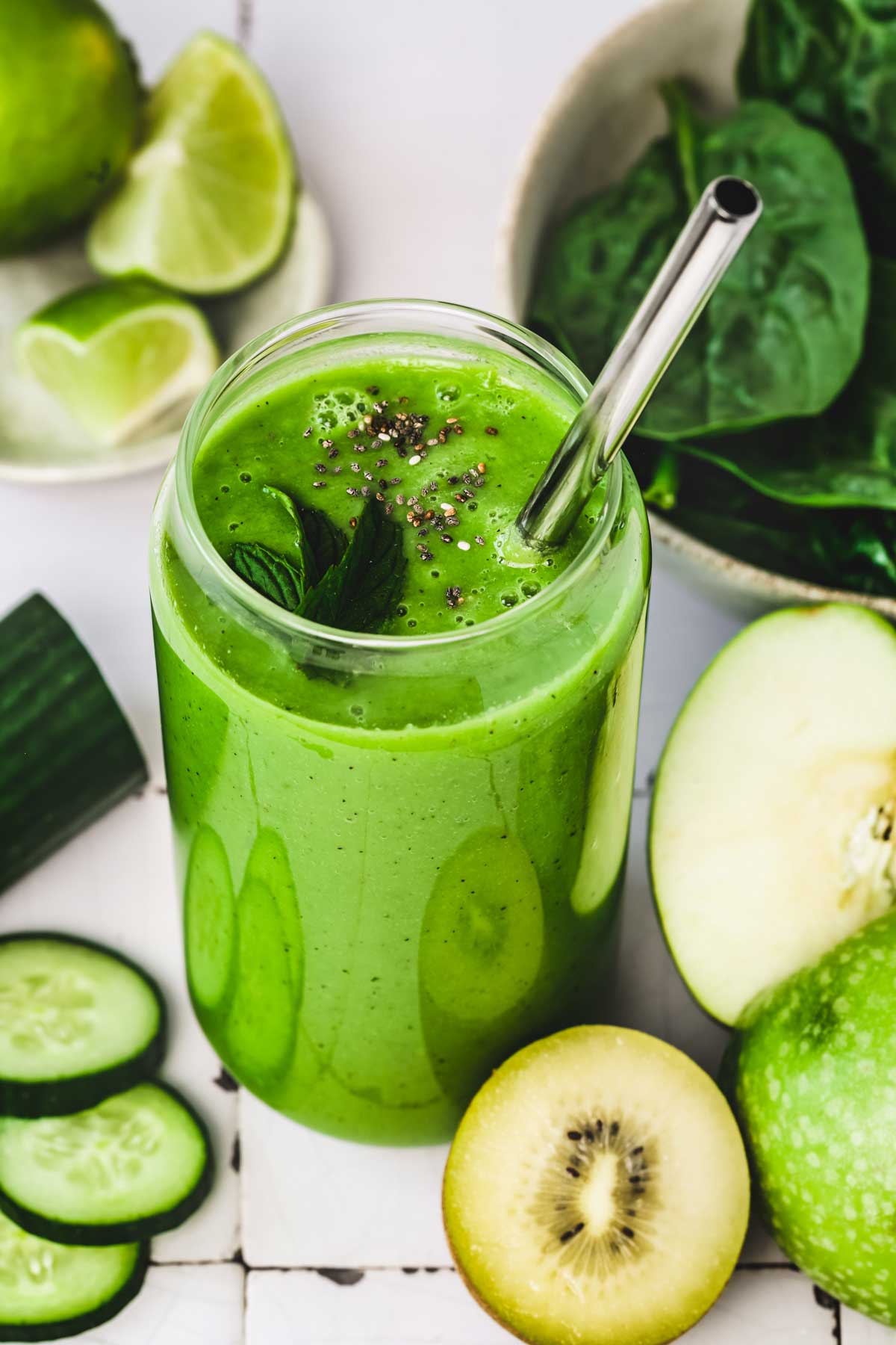 Best Green Detox Smoothie with Almond Milk Sweetly