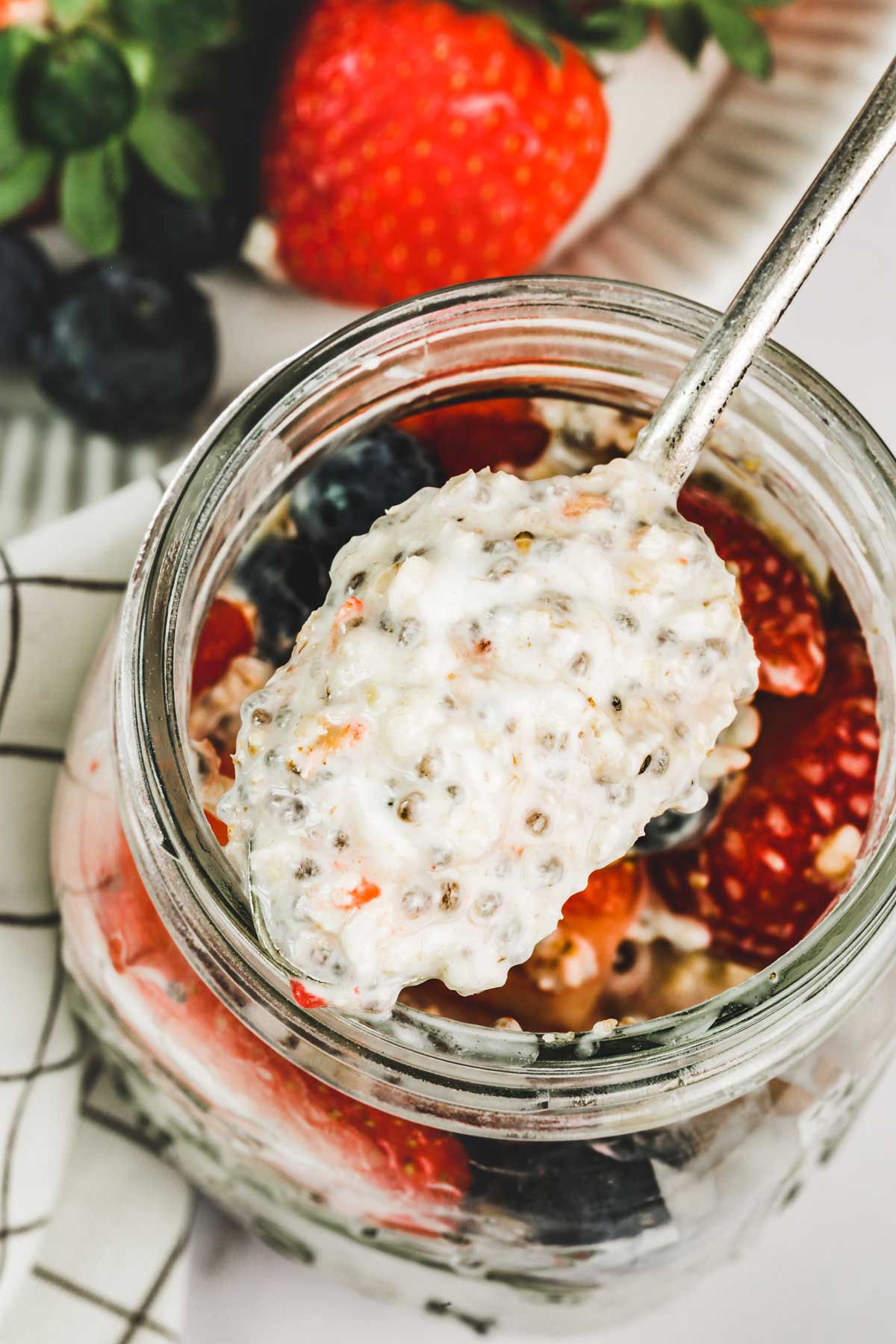 one tablespoon with overnight oat porridge