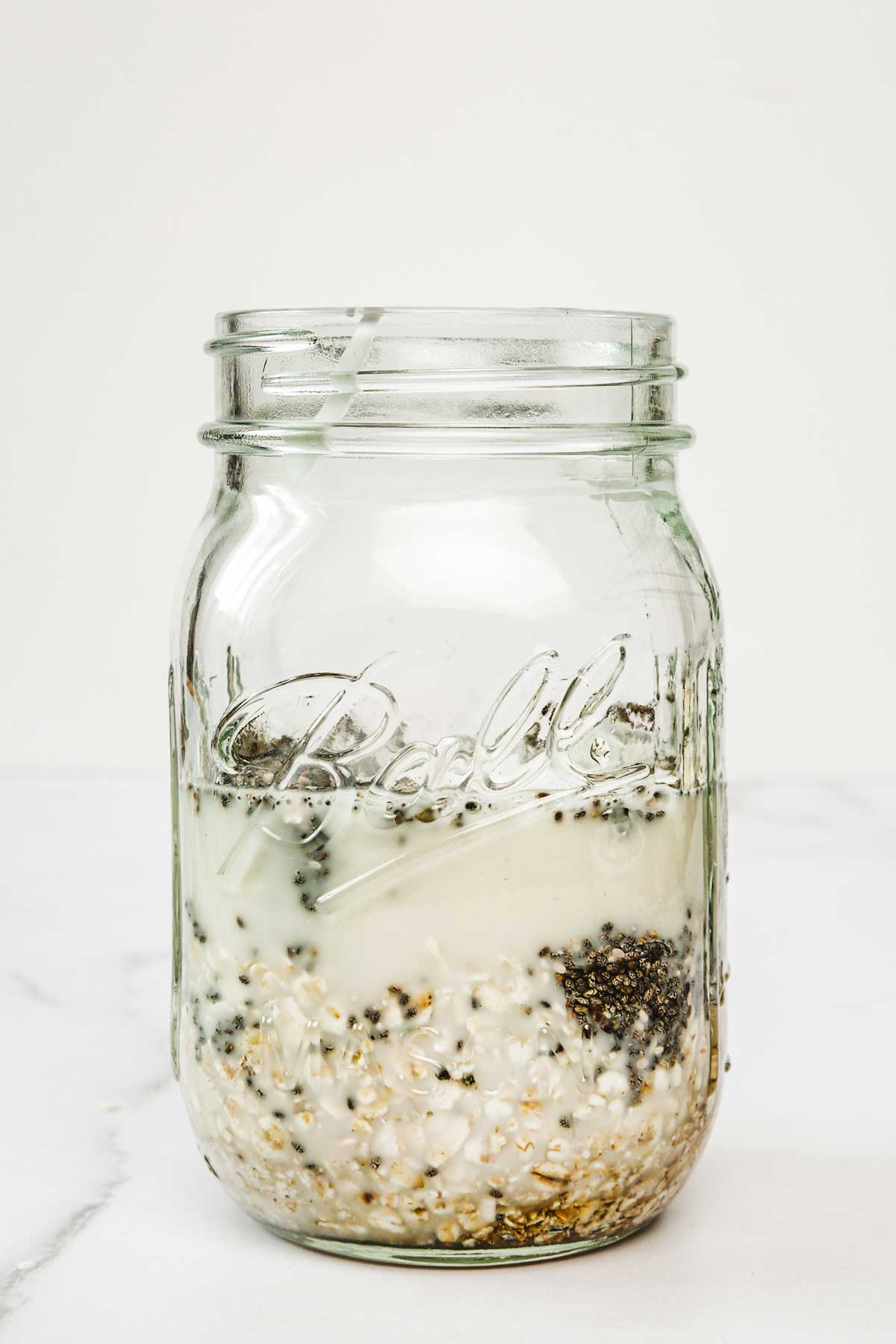 glass jar with ingredients