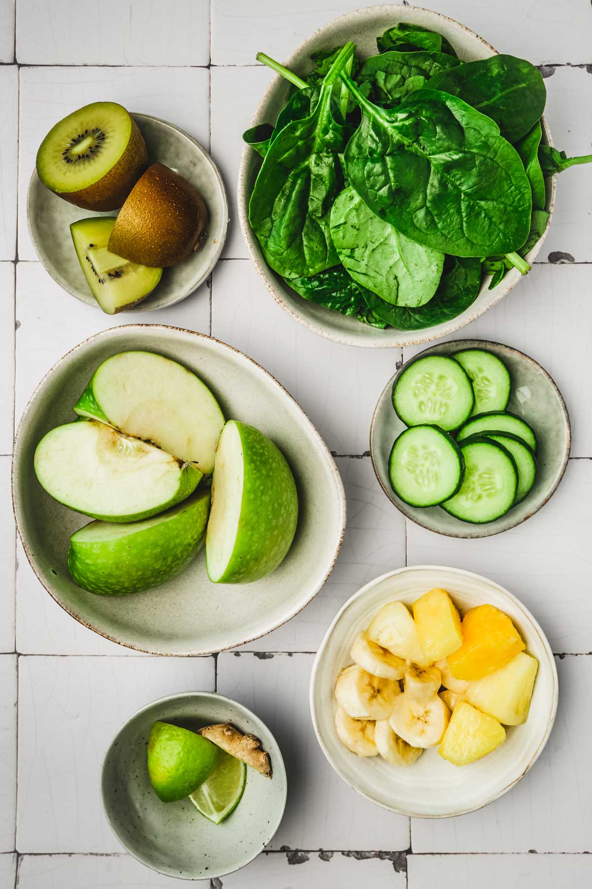 bols avec des ingrédients