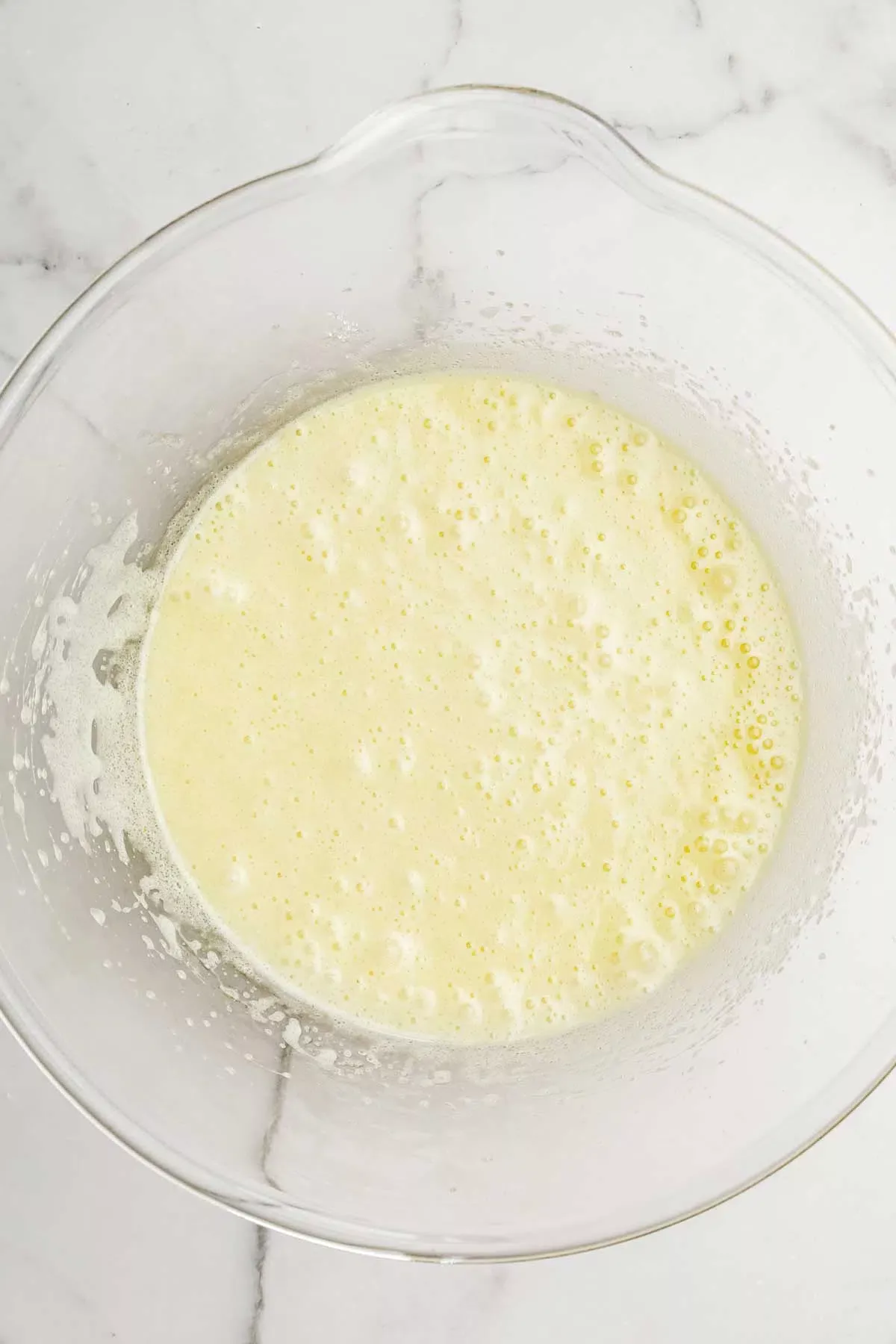 mixing bowl with egg mixture