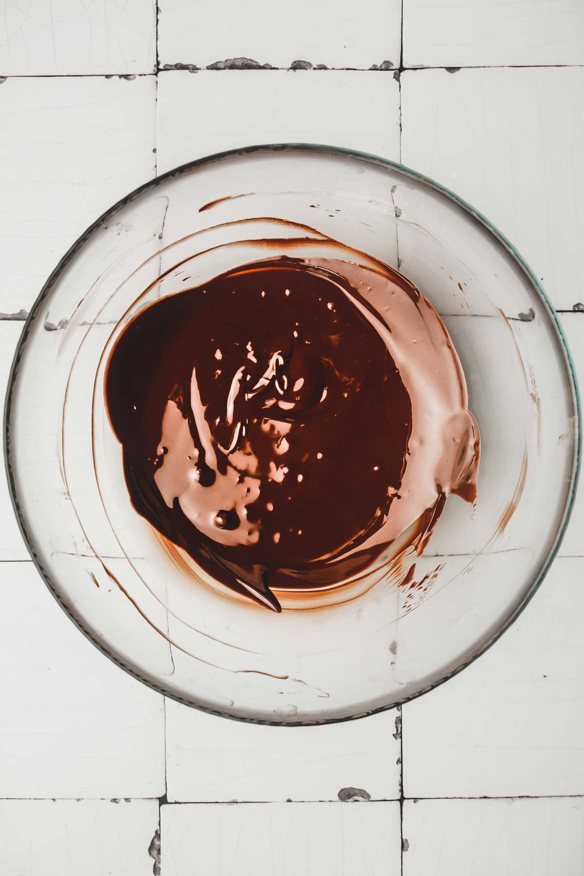 medium bowl with melted chocolate
