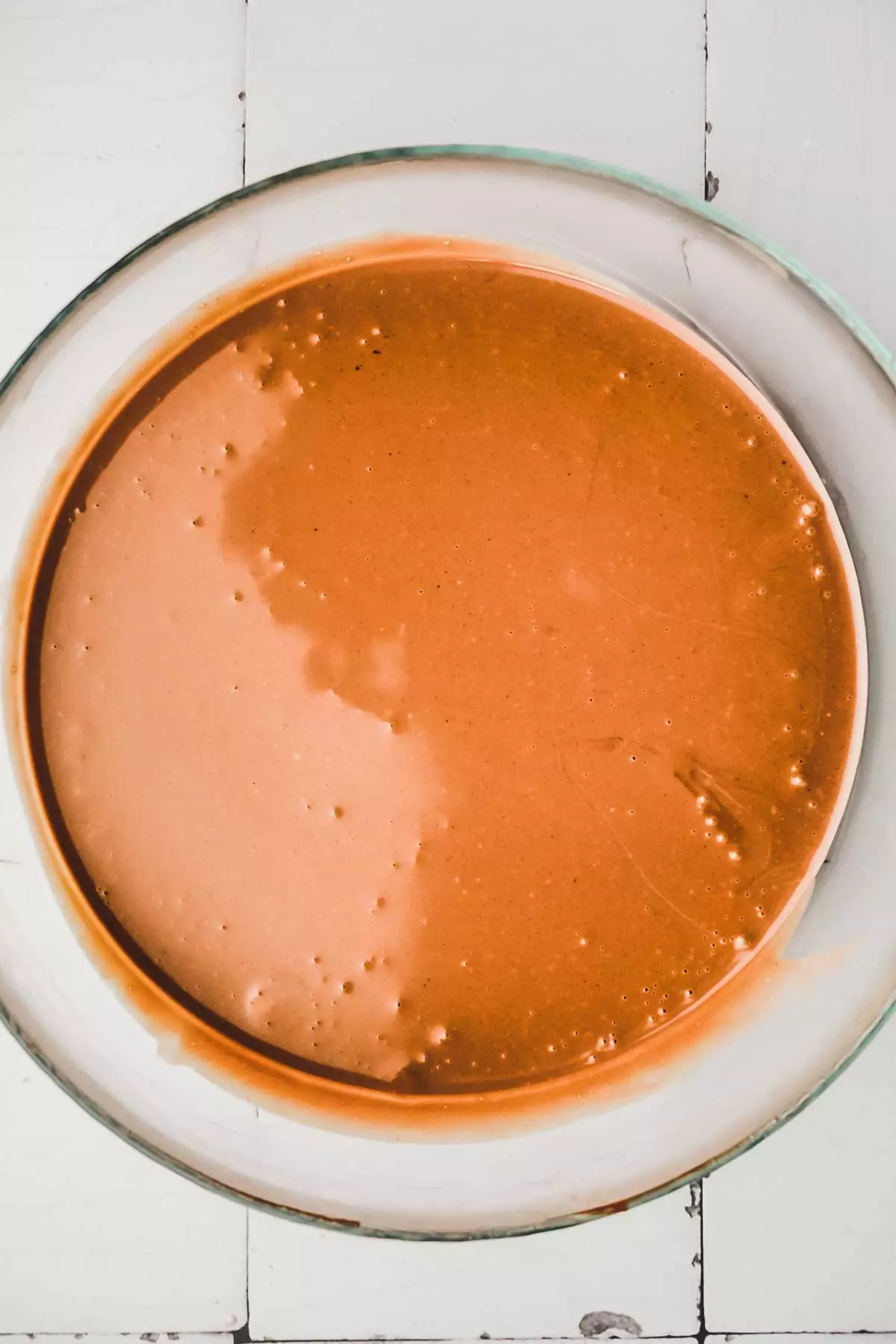 Medium bowl with liquid chocolate ganache
