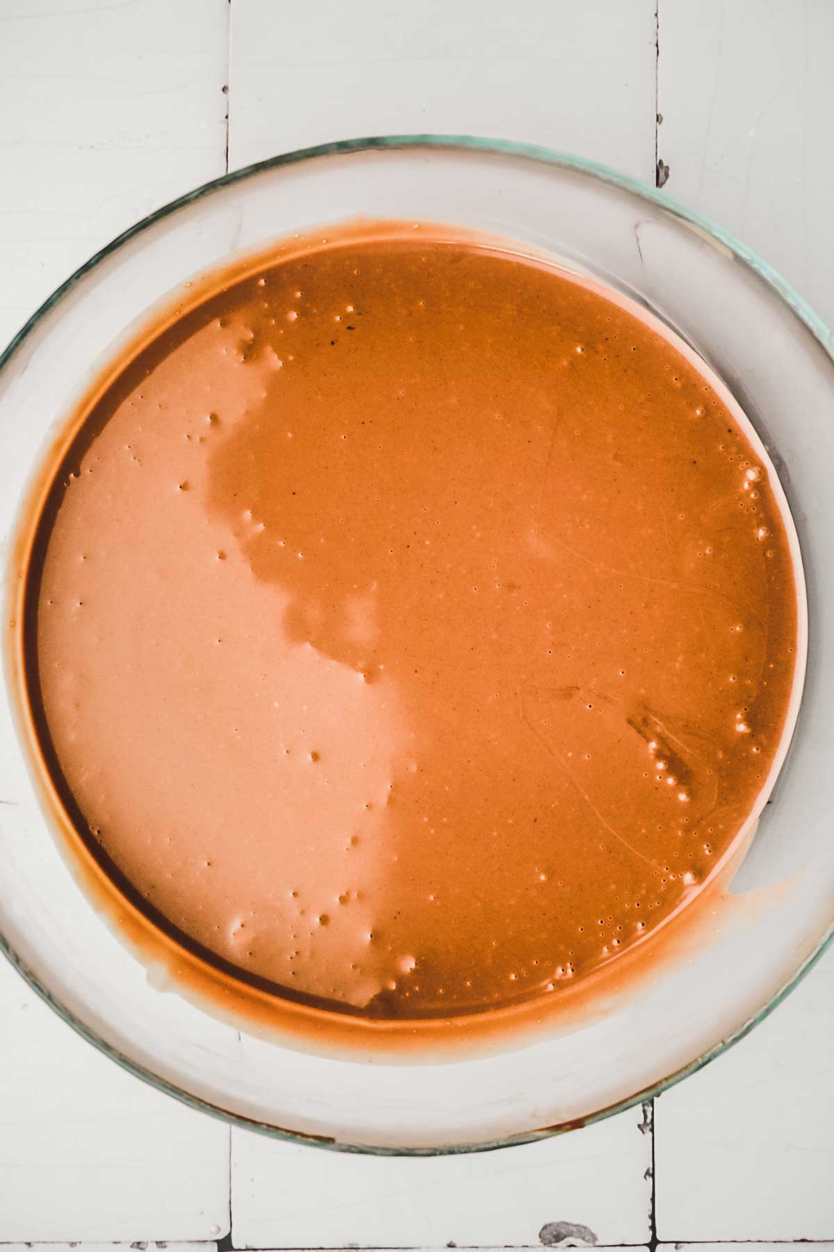 Medium bowl with liquid chocolate ganache
