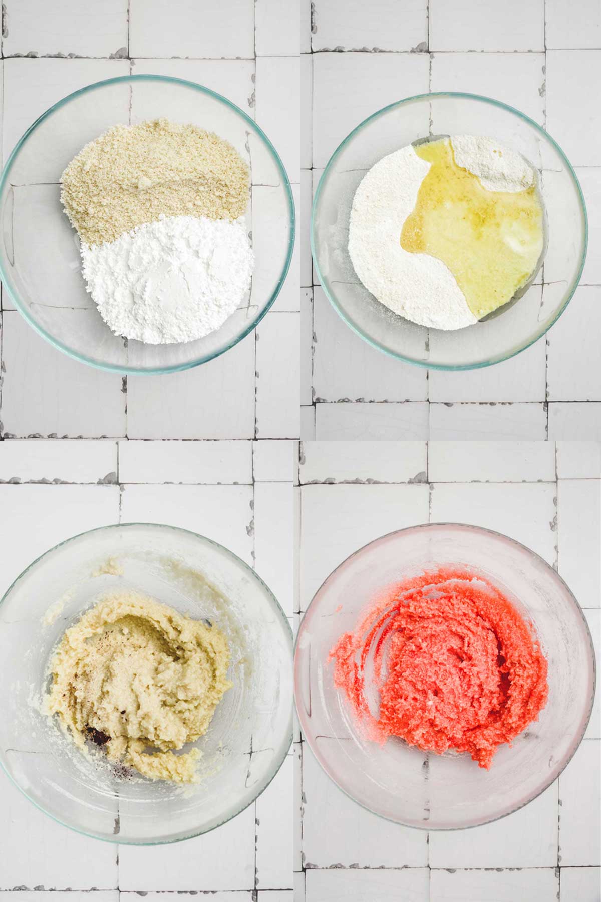 Bowl with ingredients on a table for making macarons