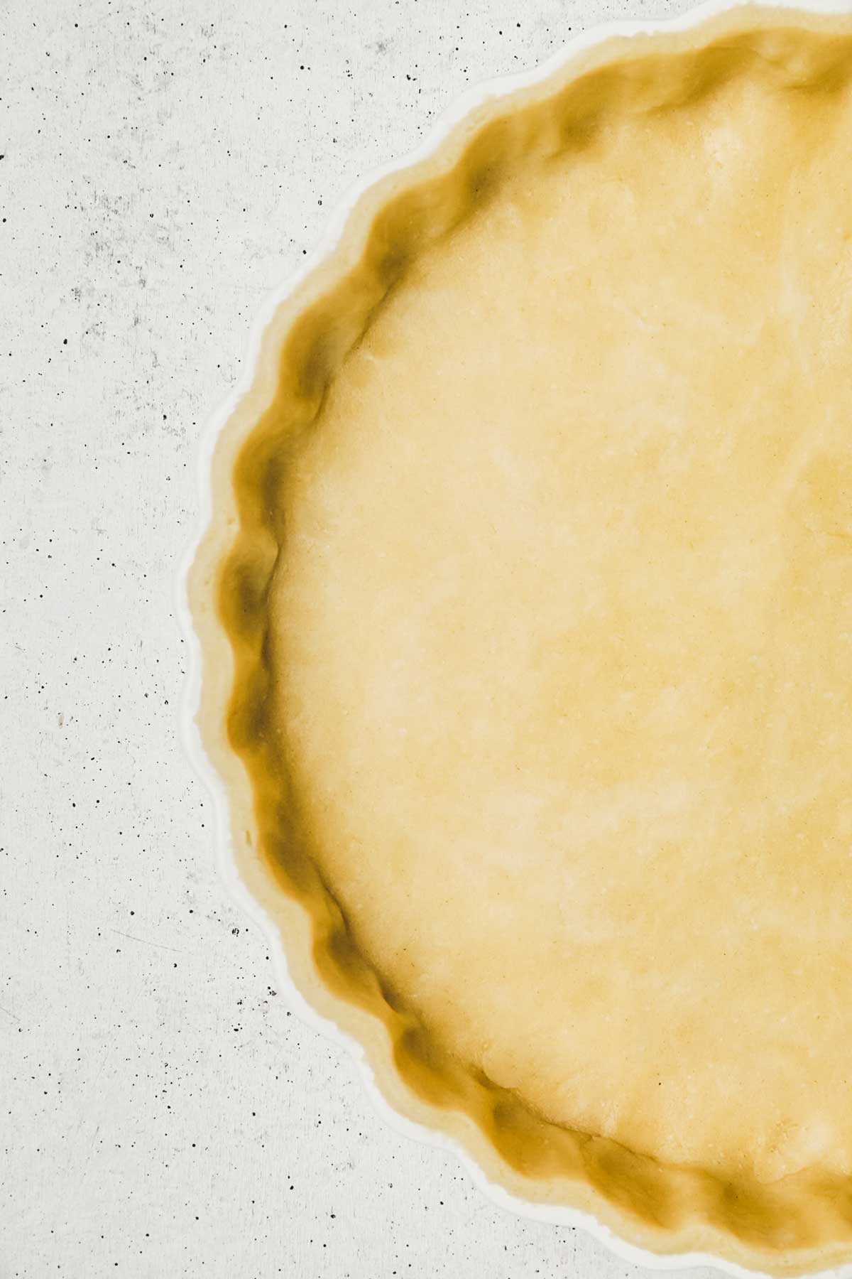 Shortcrust pastry shell befor baking