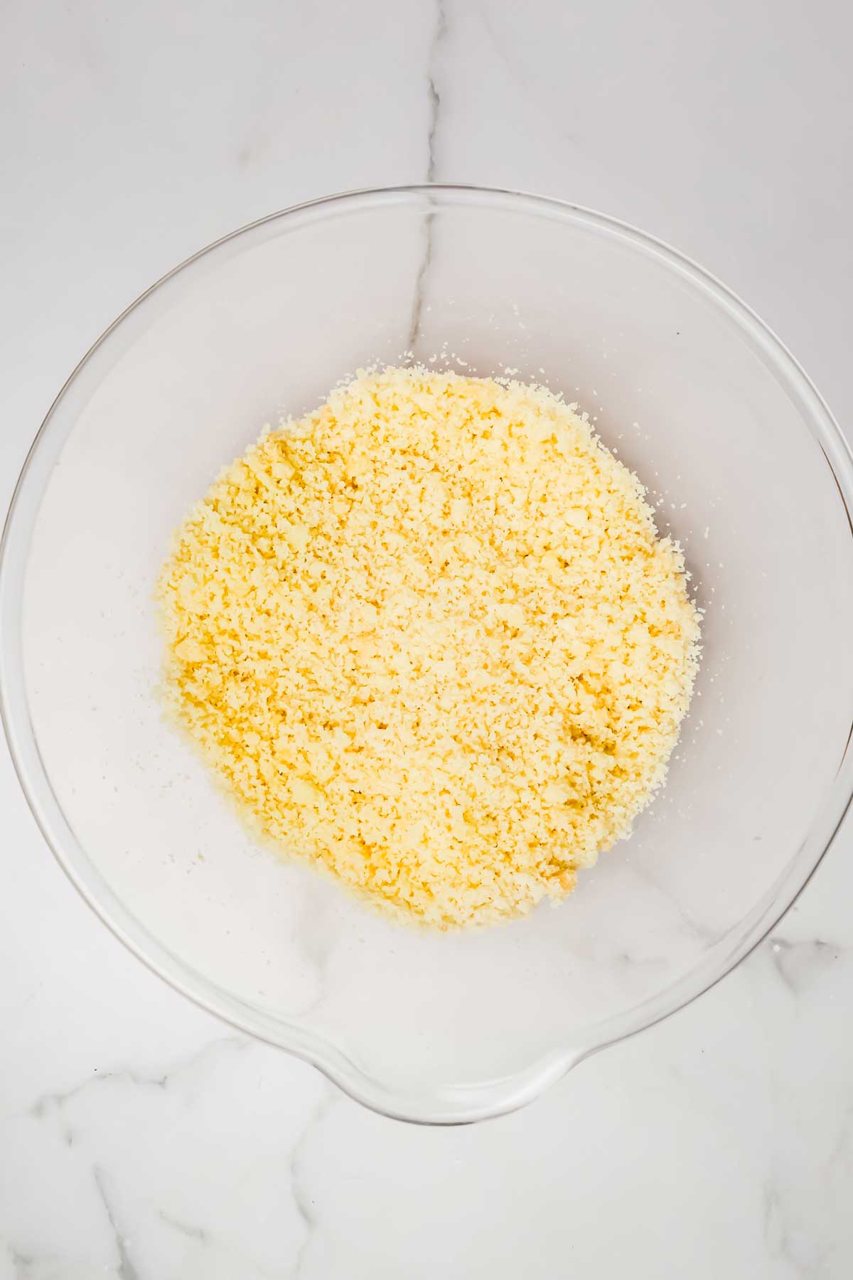 Bowl with sponge cake pieces