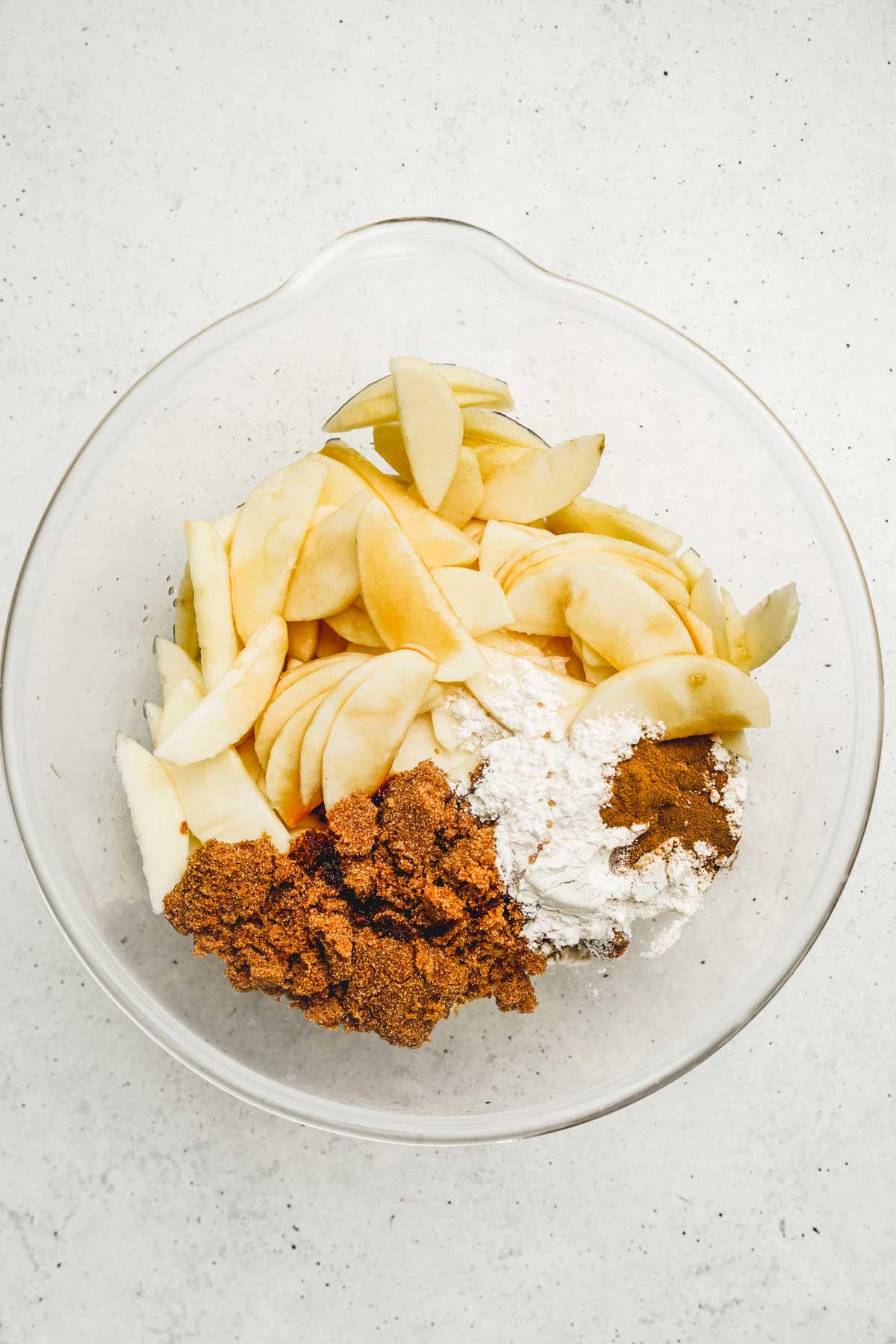 Large bowl with sliced apples
