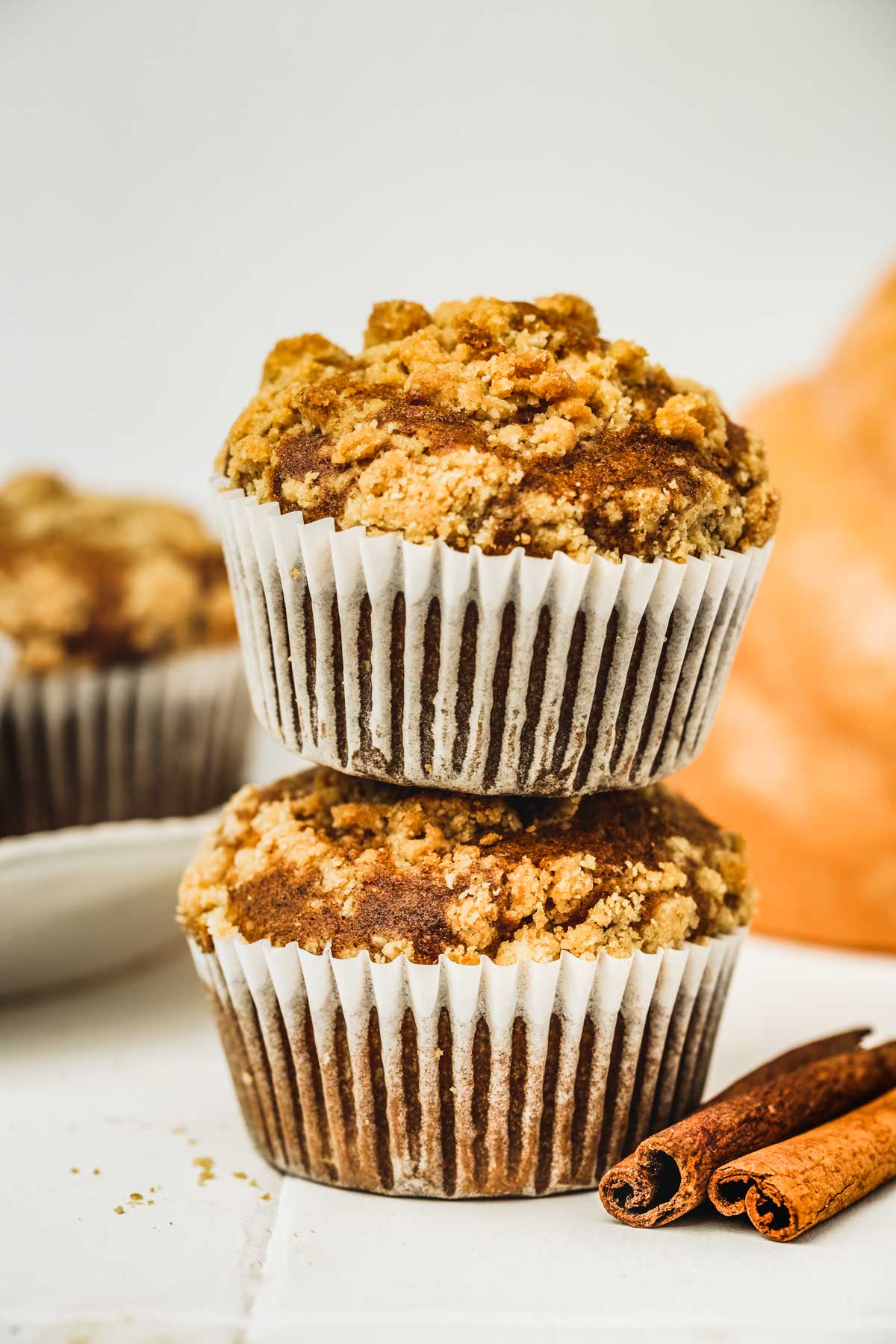 2 pumpkin muffin with streusel topping