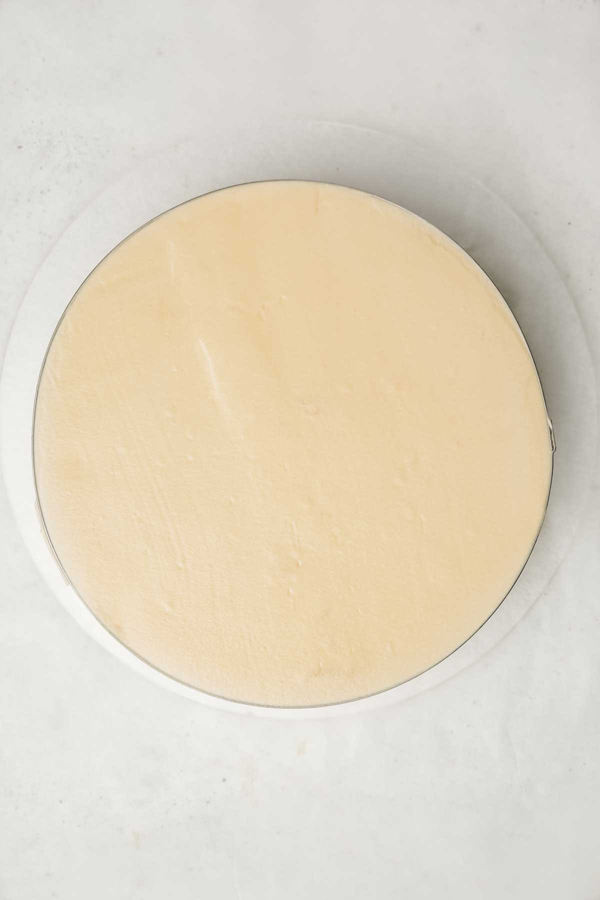 cercle à pâtisserie avec cheesecake