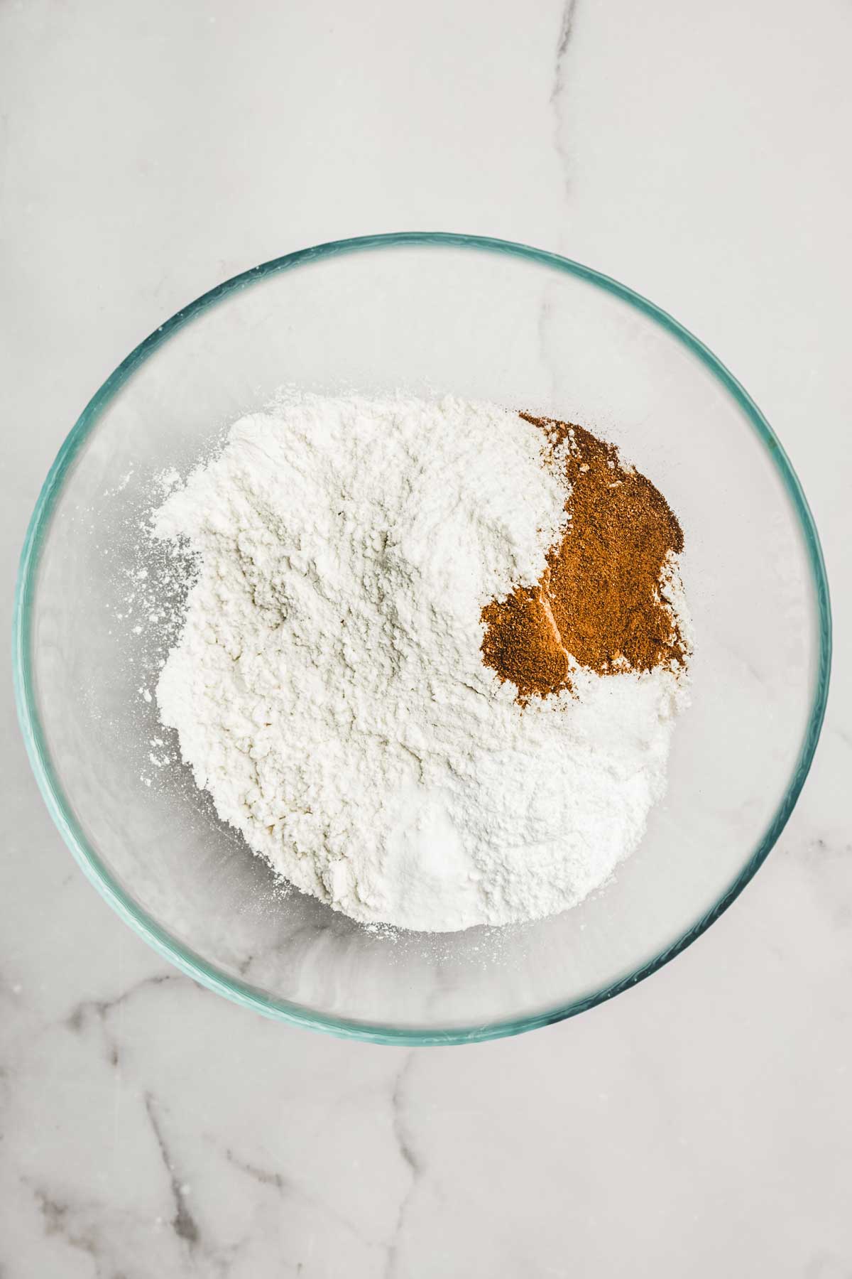 large bowl with dry ingredients