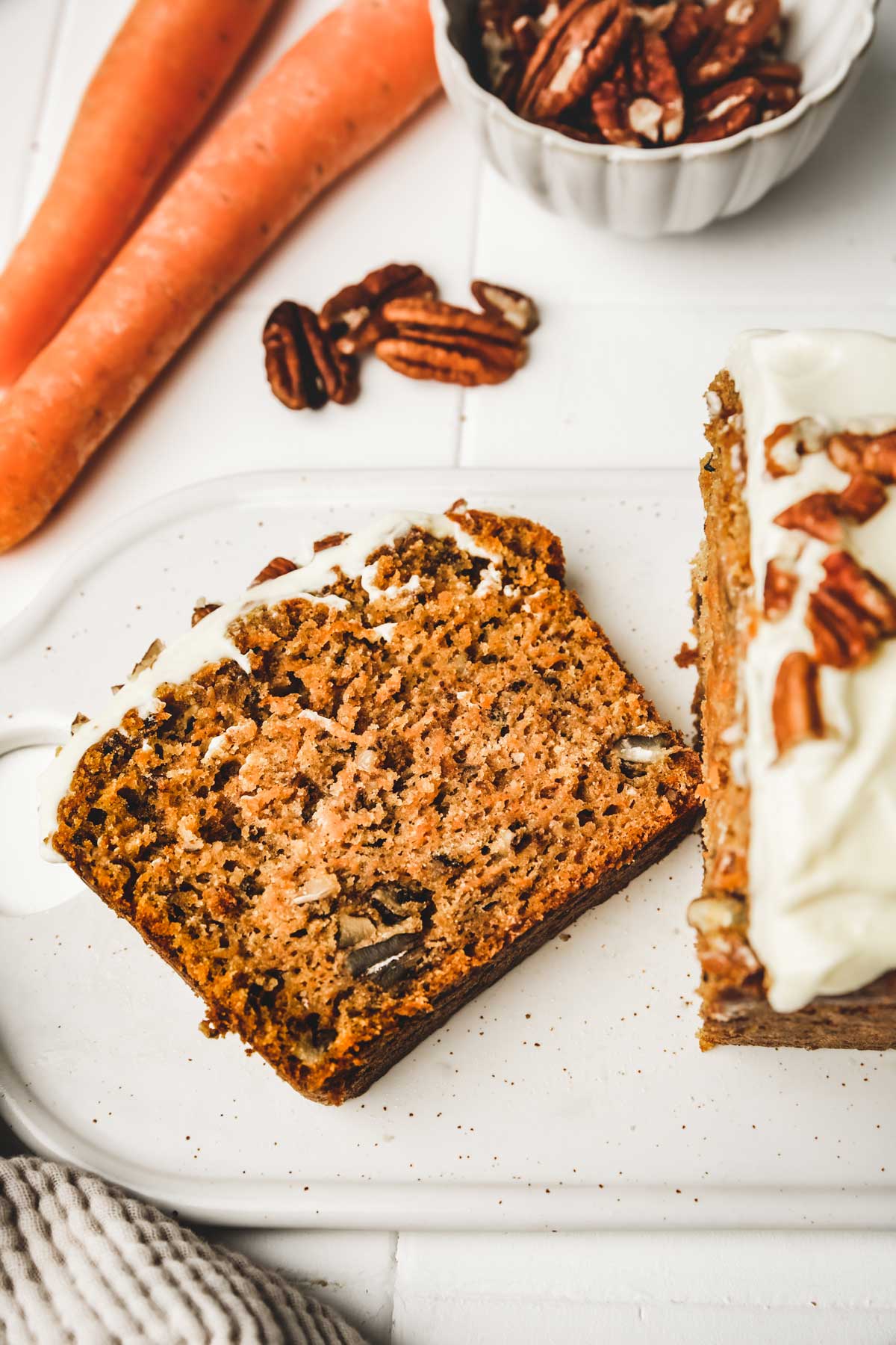 slice of carrot bread on a plate