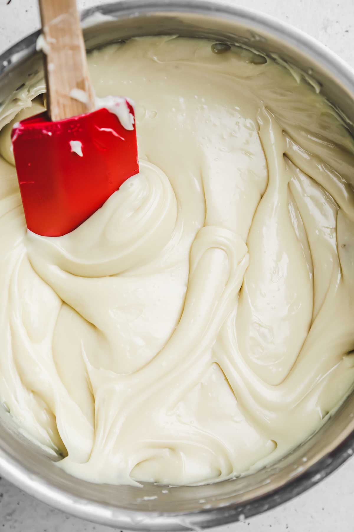 Fudge mixture on a saucepan