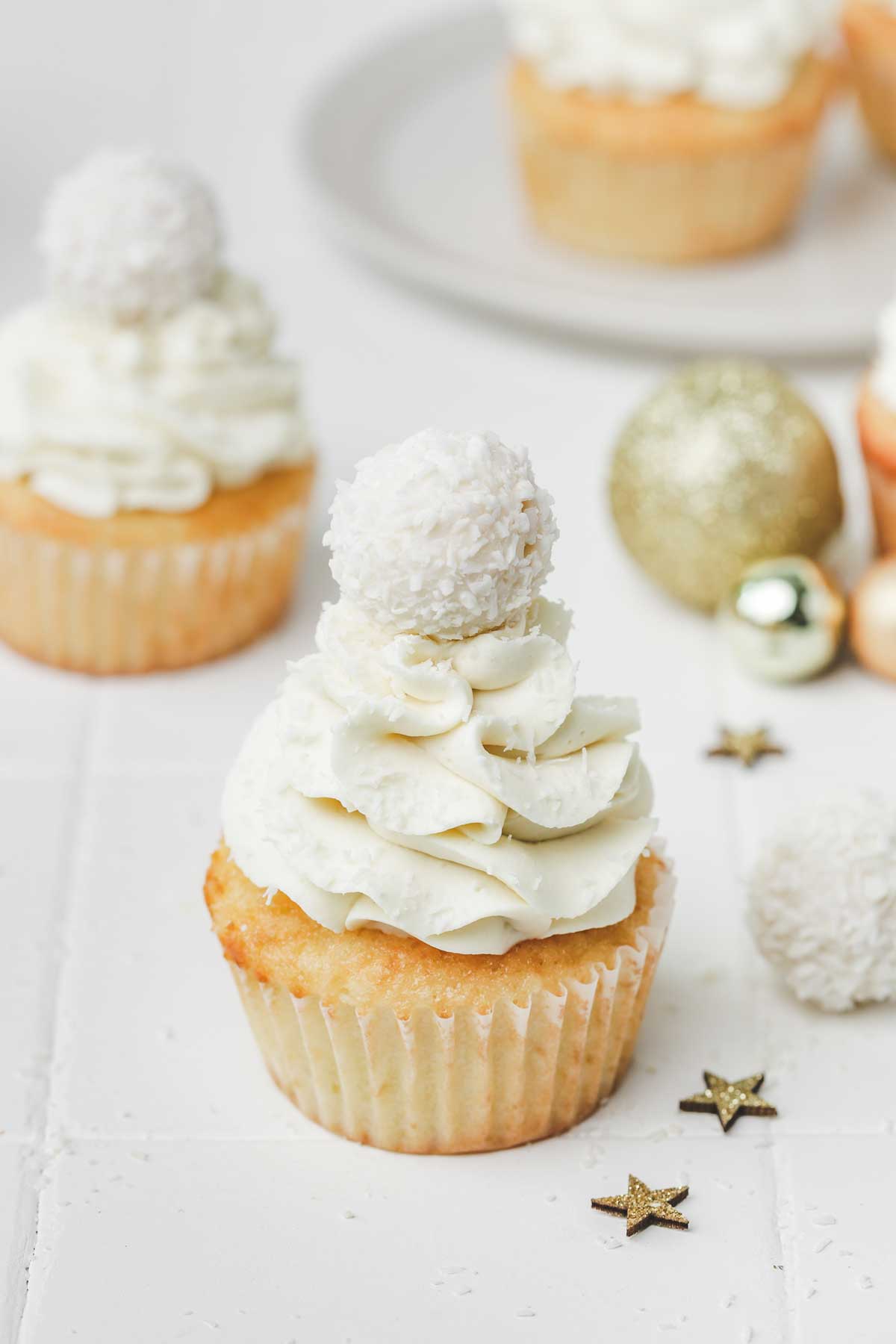 coconut cupcakes on a table