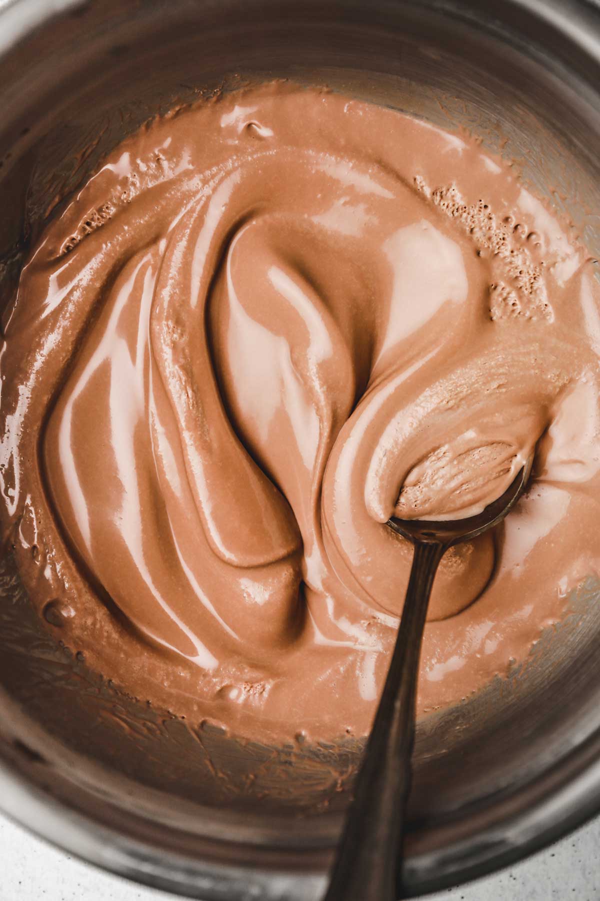 Bowl with cooled ganache