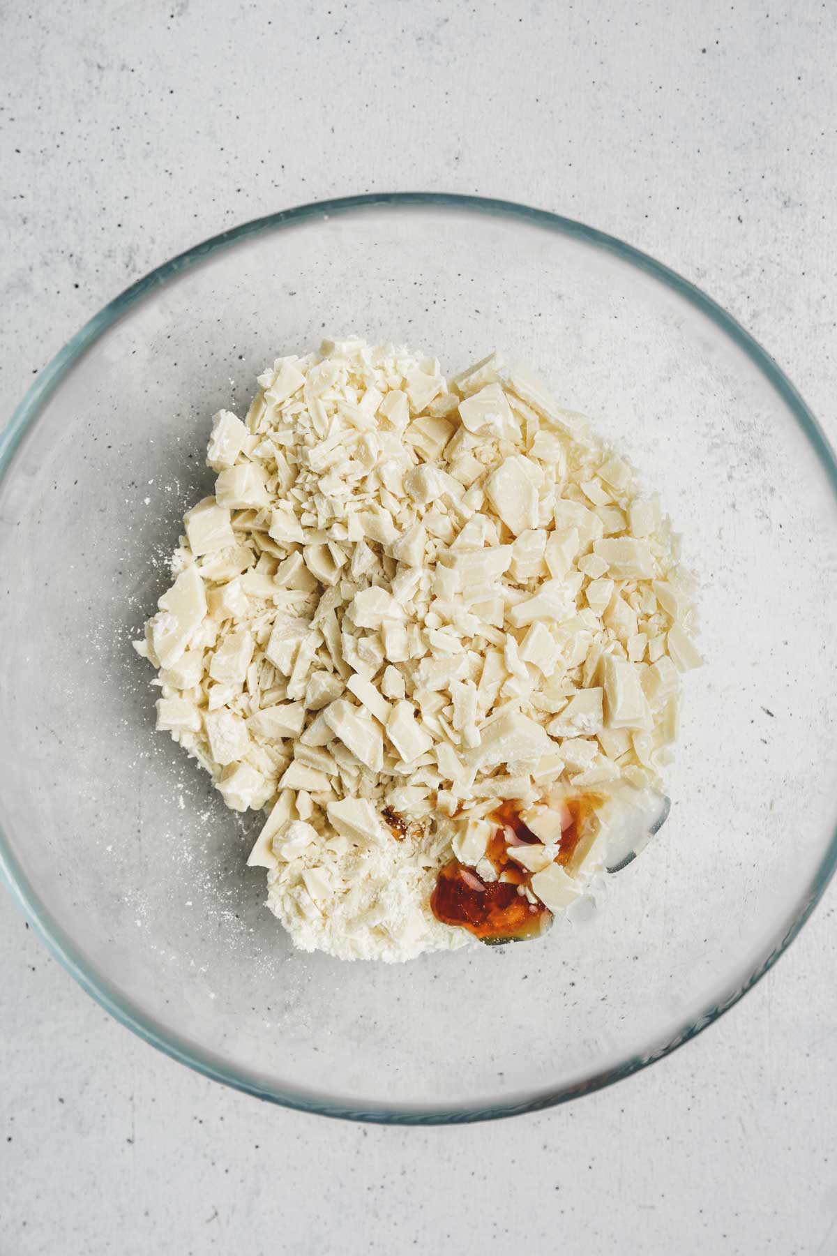 bowl with chopped white chocolate