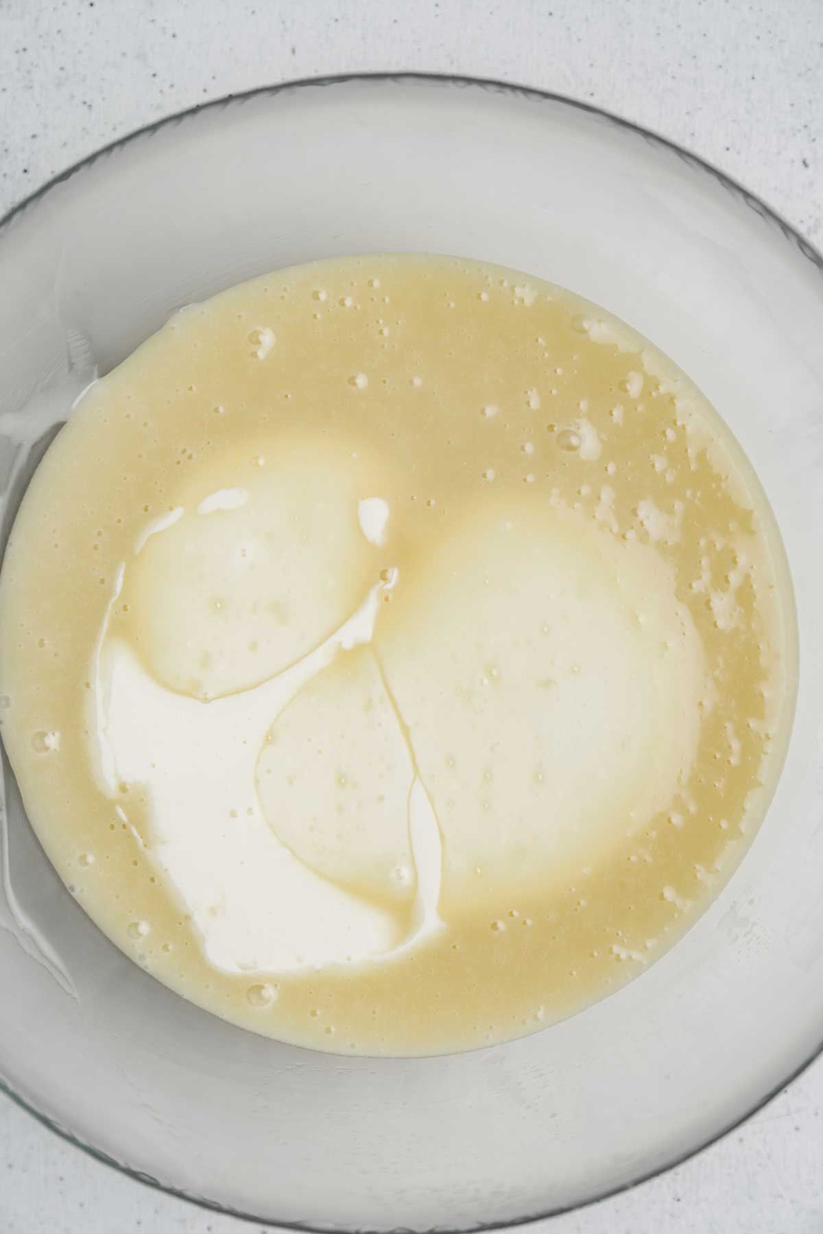 bowl with white chocolate ganache