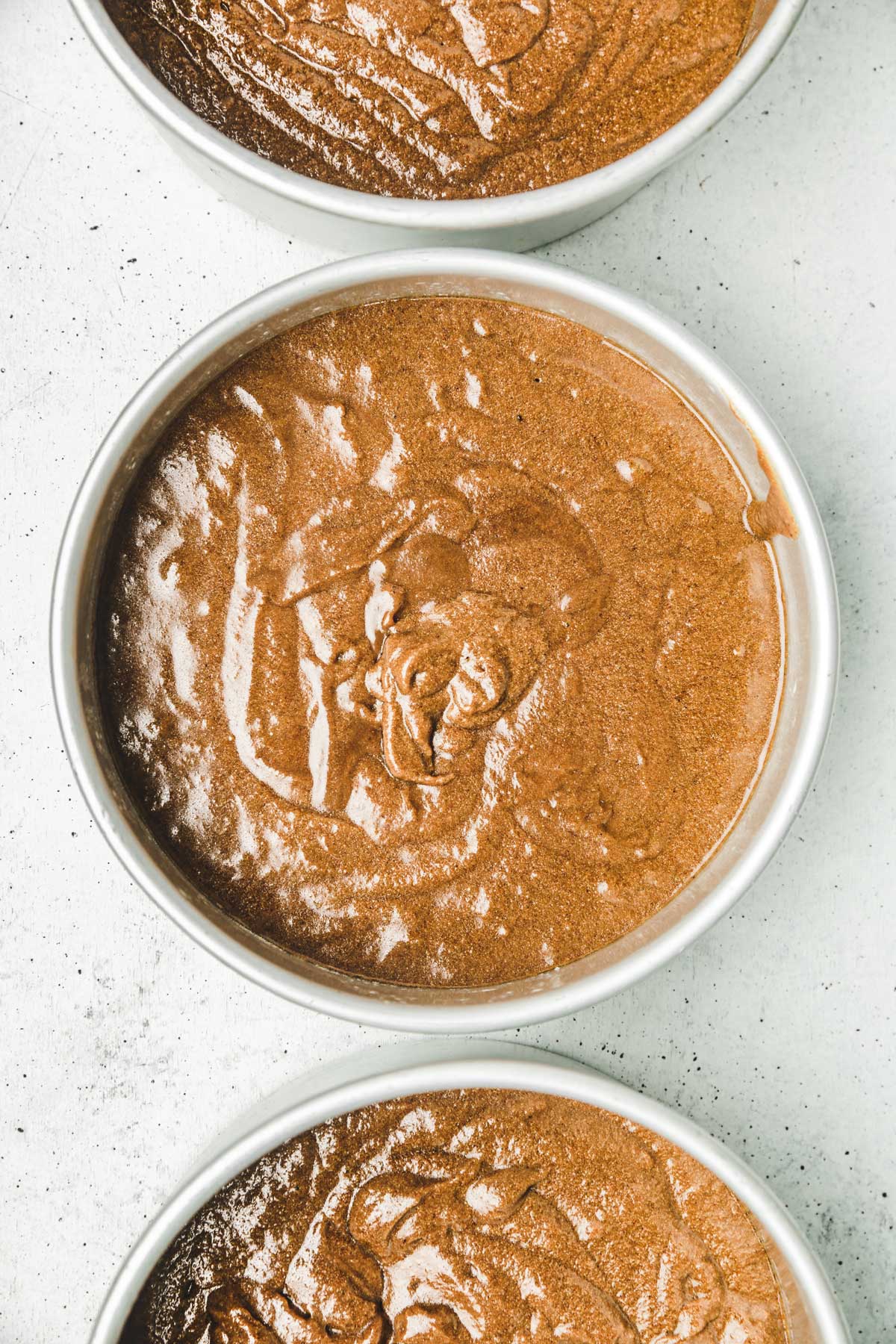 cake pan with gingerbread cake batter