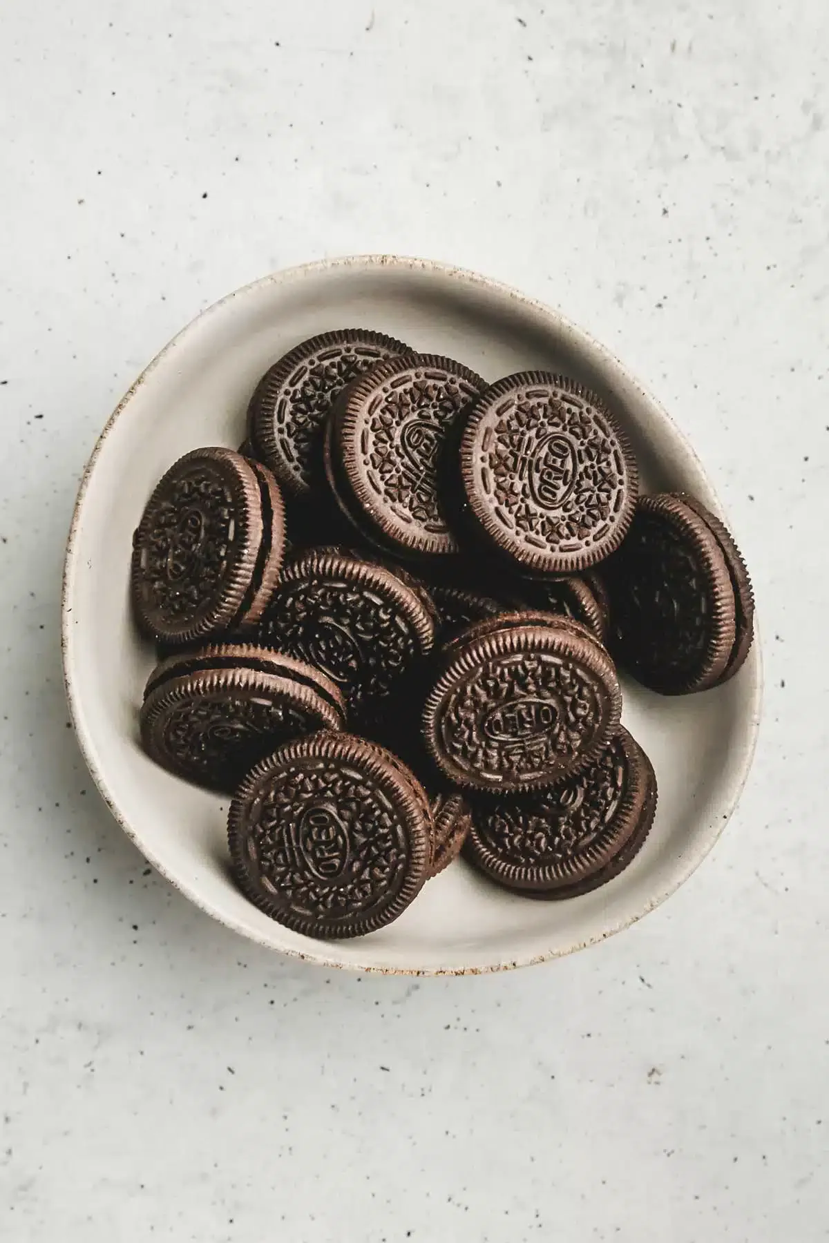 bowl with oreo cookies