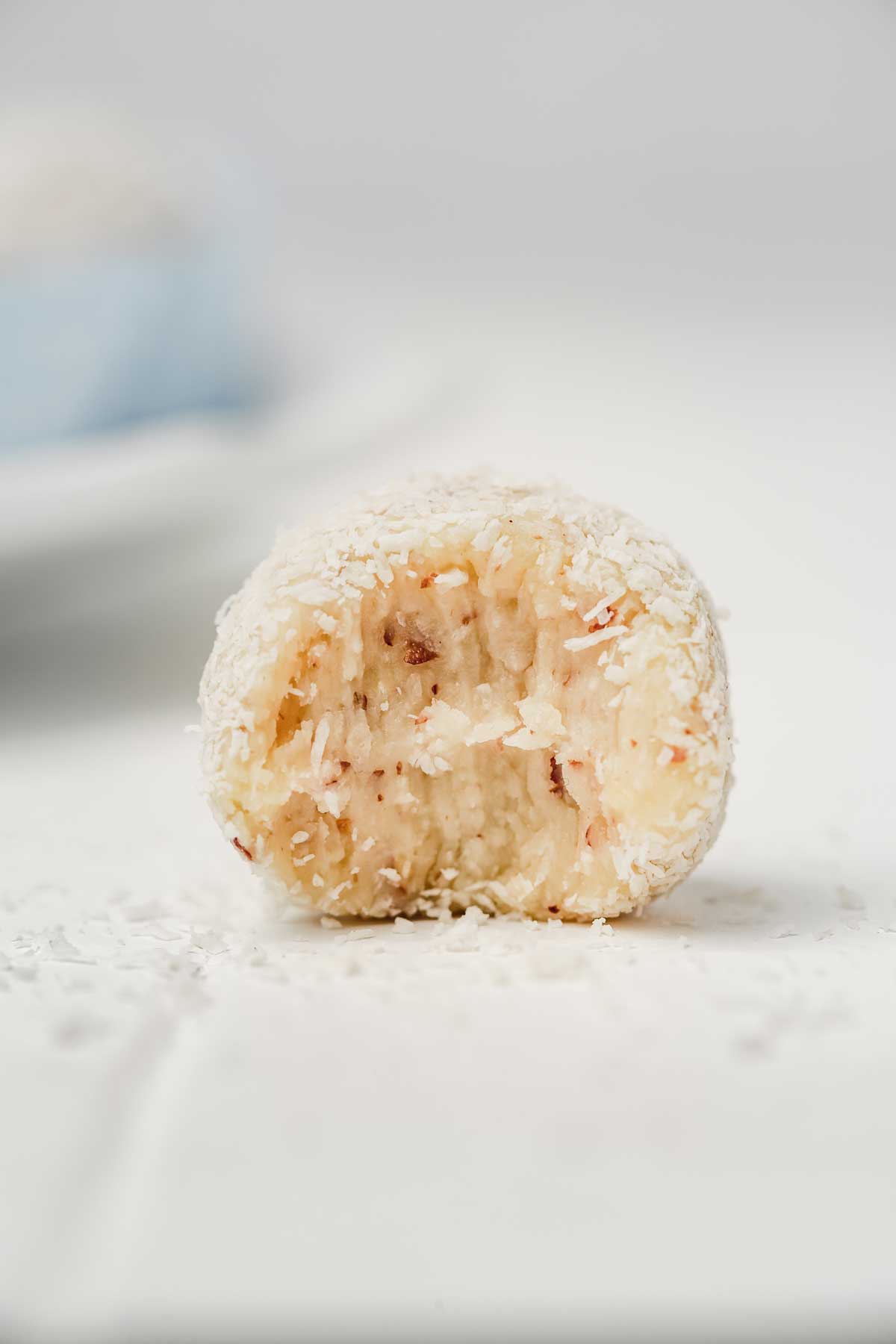 Coconut truffles on a table