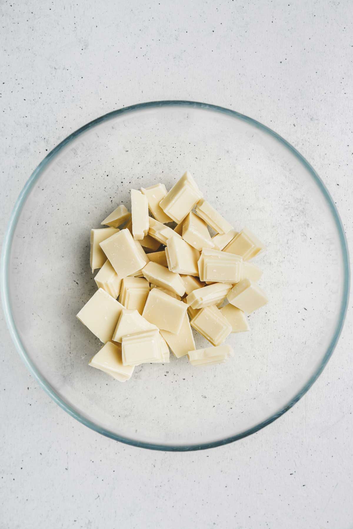 bowl with chopped white chocolate