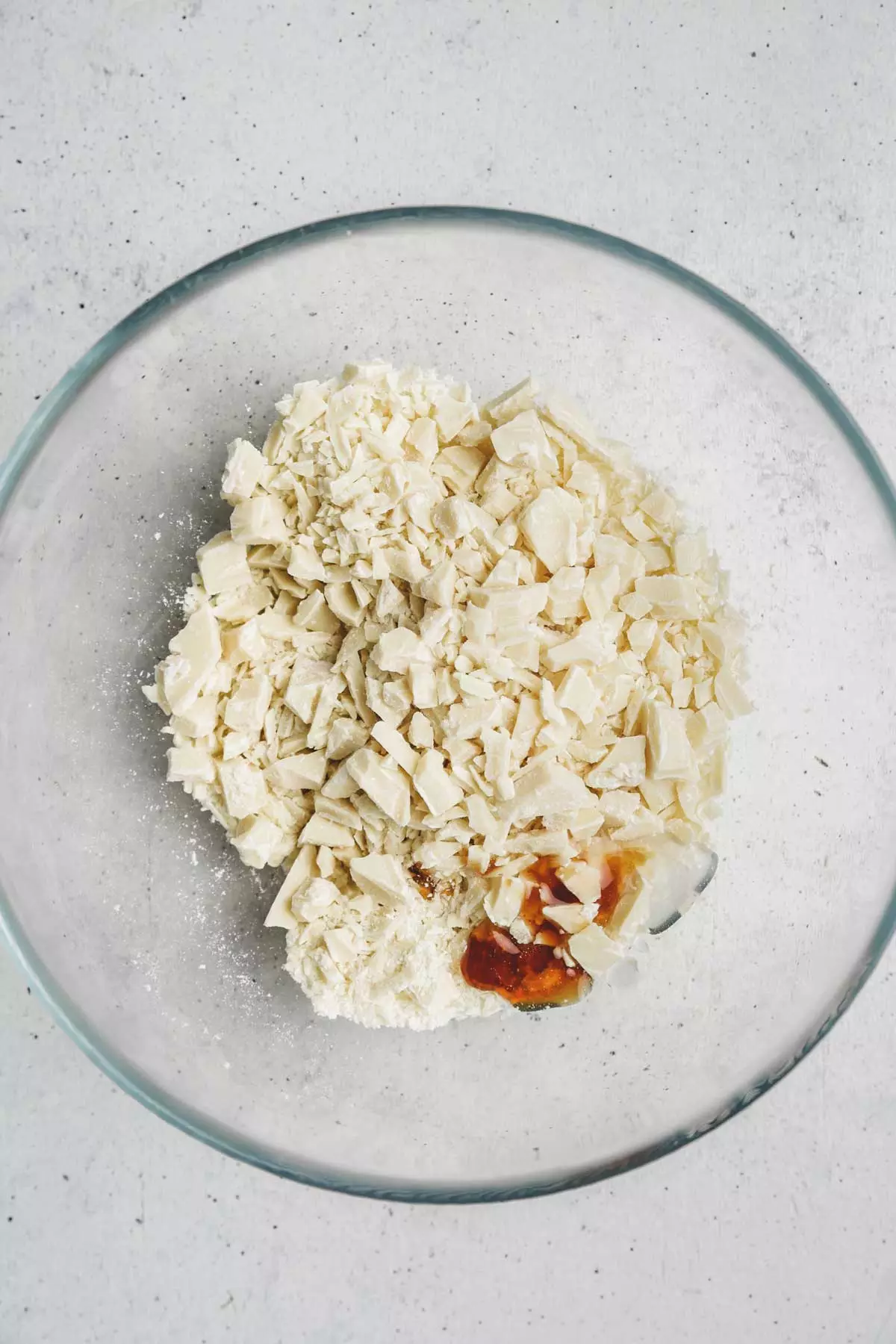 bowl with chopped white chocolate