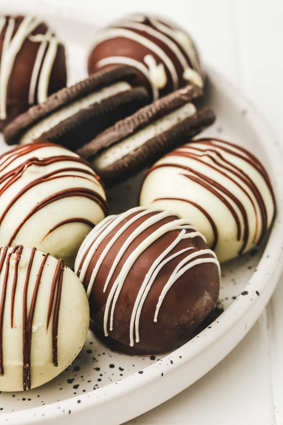 oreo truffles on a plate