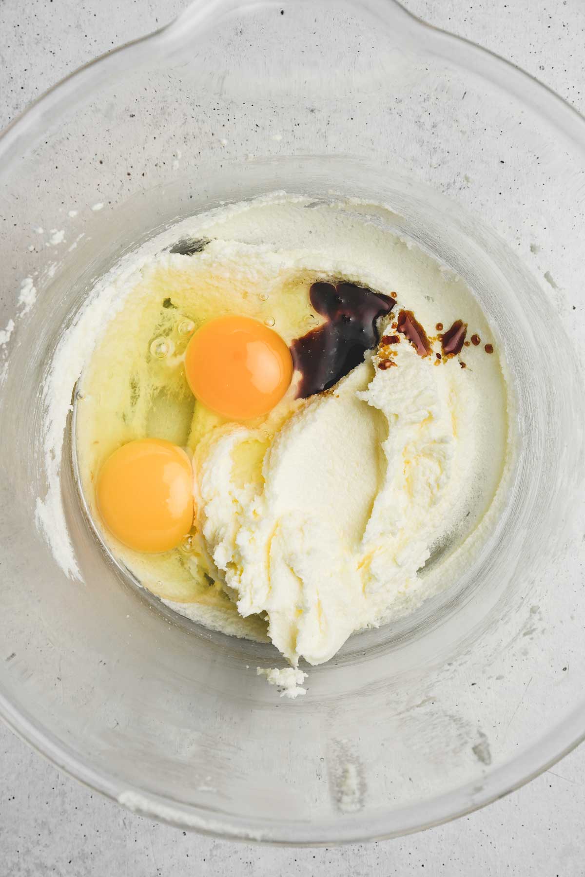 mixing bowl with butter and egg