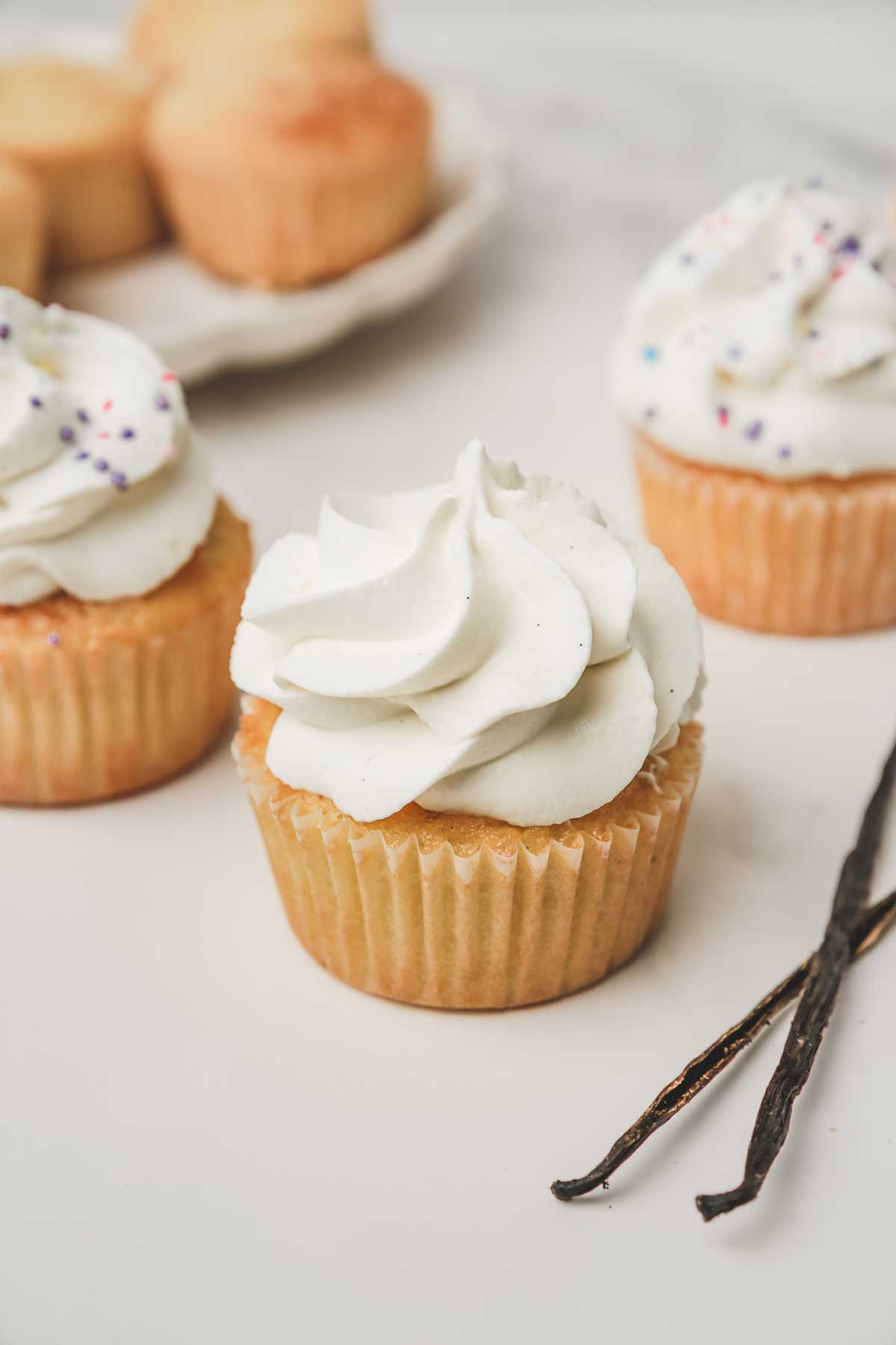 cupcakes with vanilla frosting