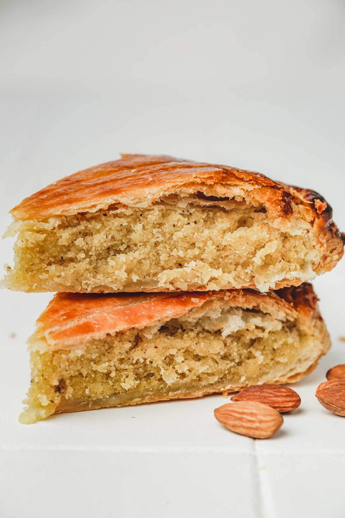 2 slices of pithivier on a table