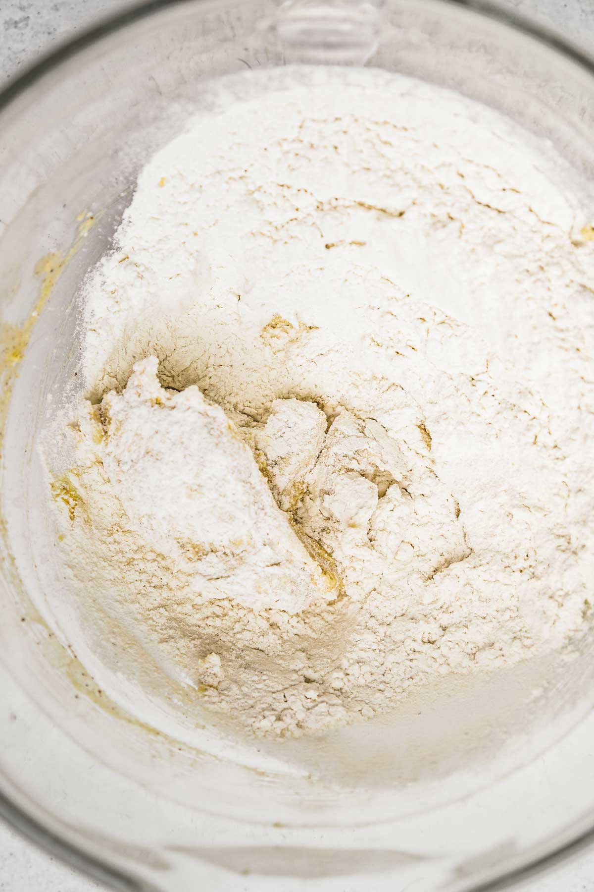 large bowl with dry ingredients