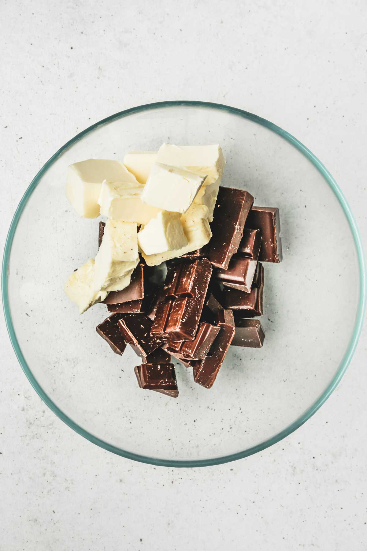medium bowl with butter and chocolat chunks