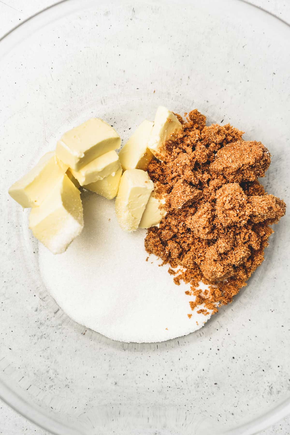 large bowl with sugar and butter