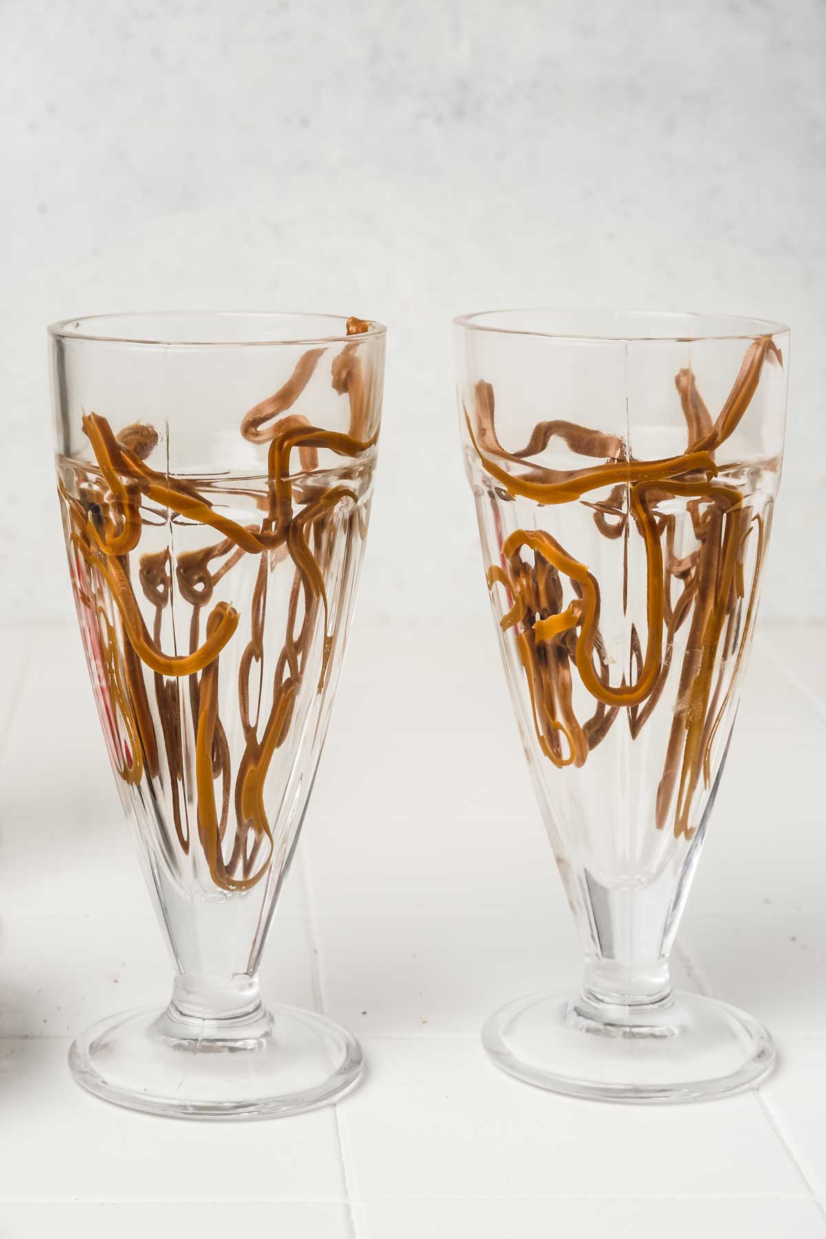 decorated milkshake glasses