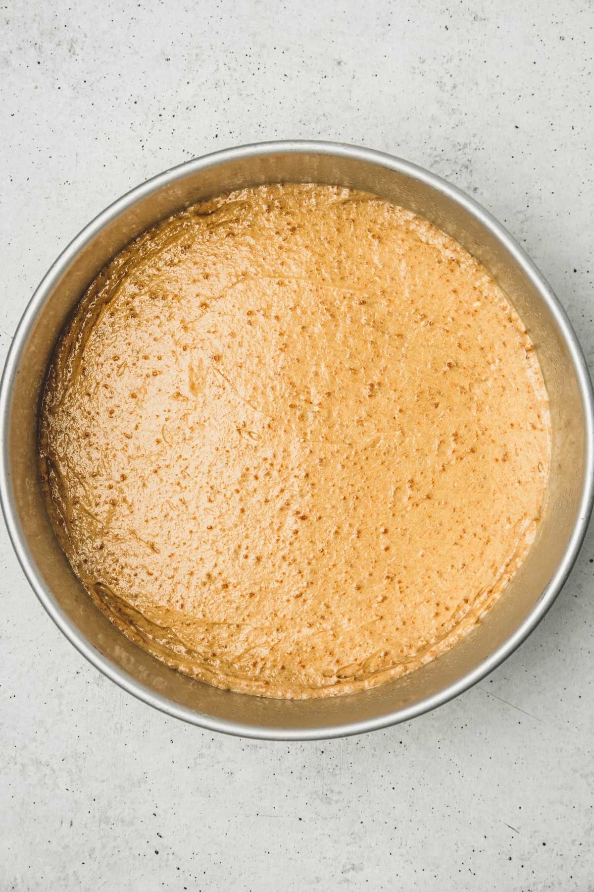 cake pan with cake batter