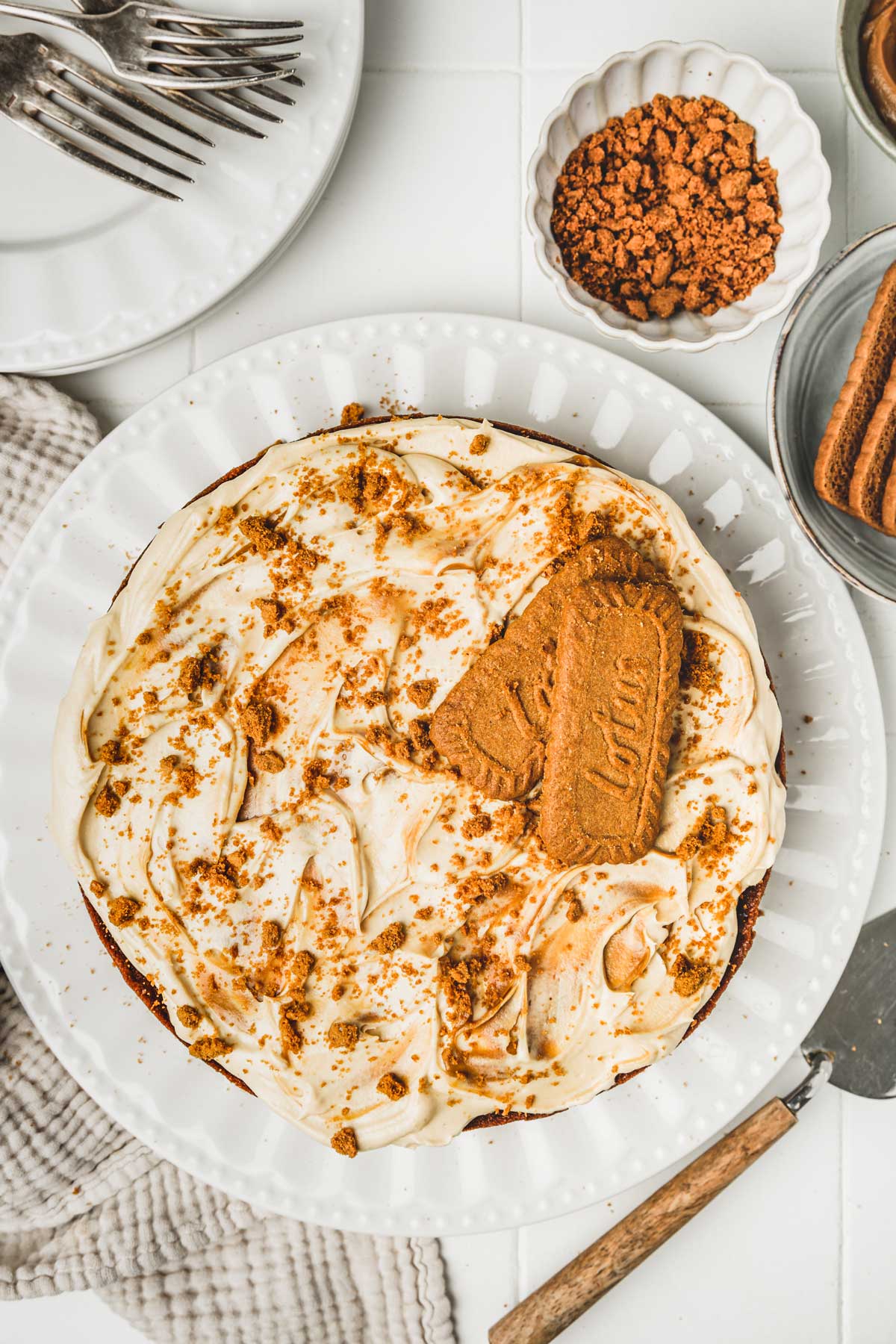 biscoff cake on a plate