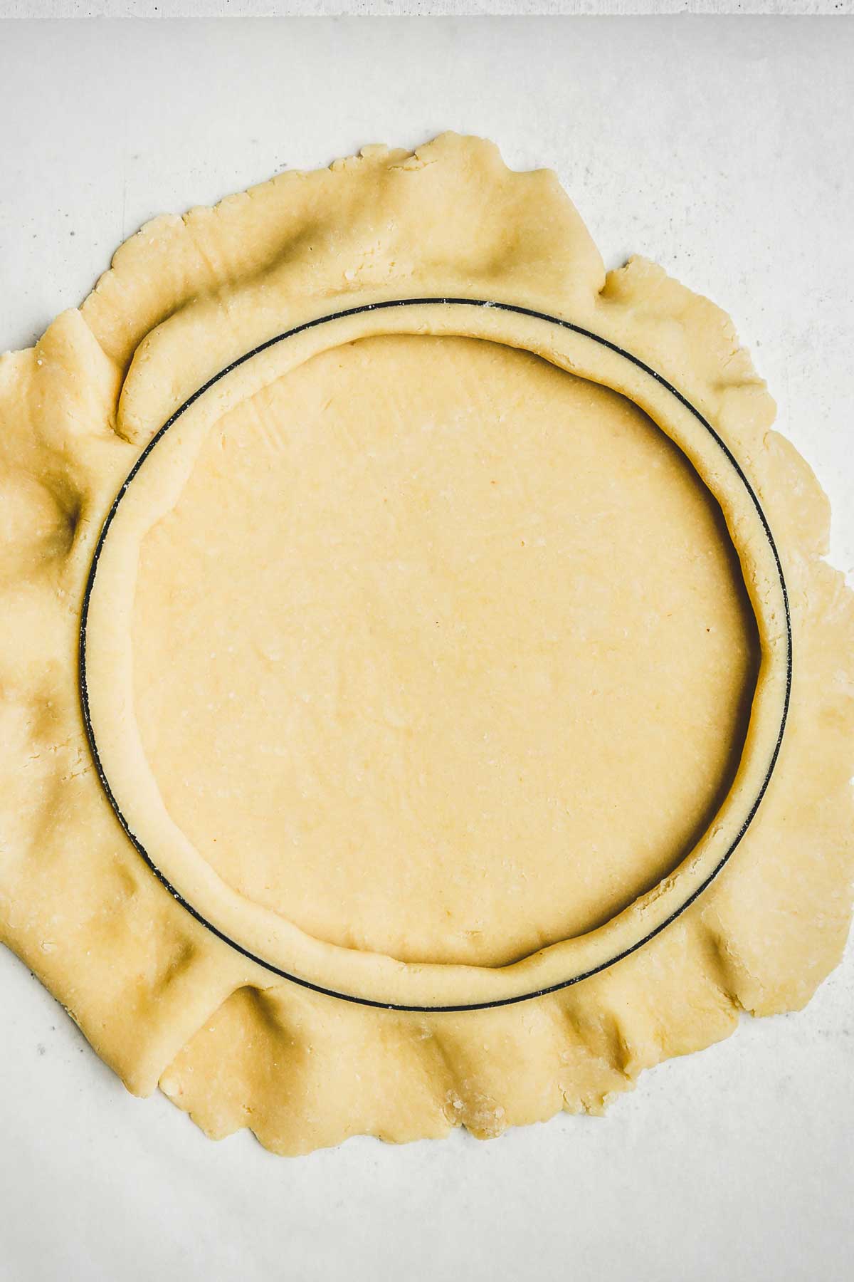 fond de pâte sur un cercle