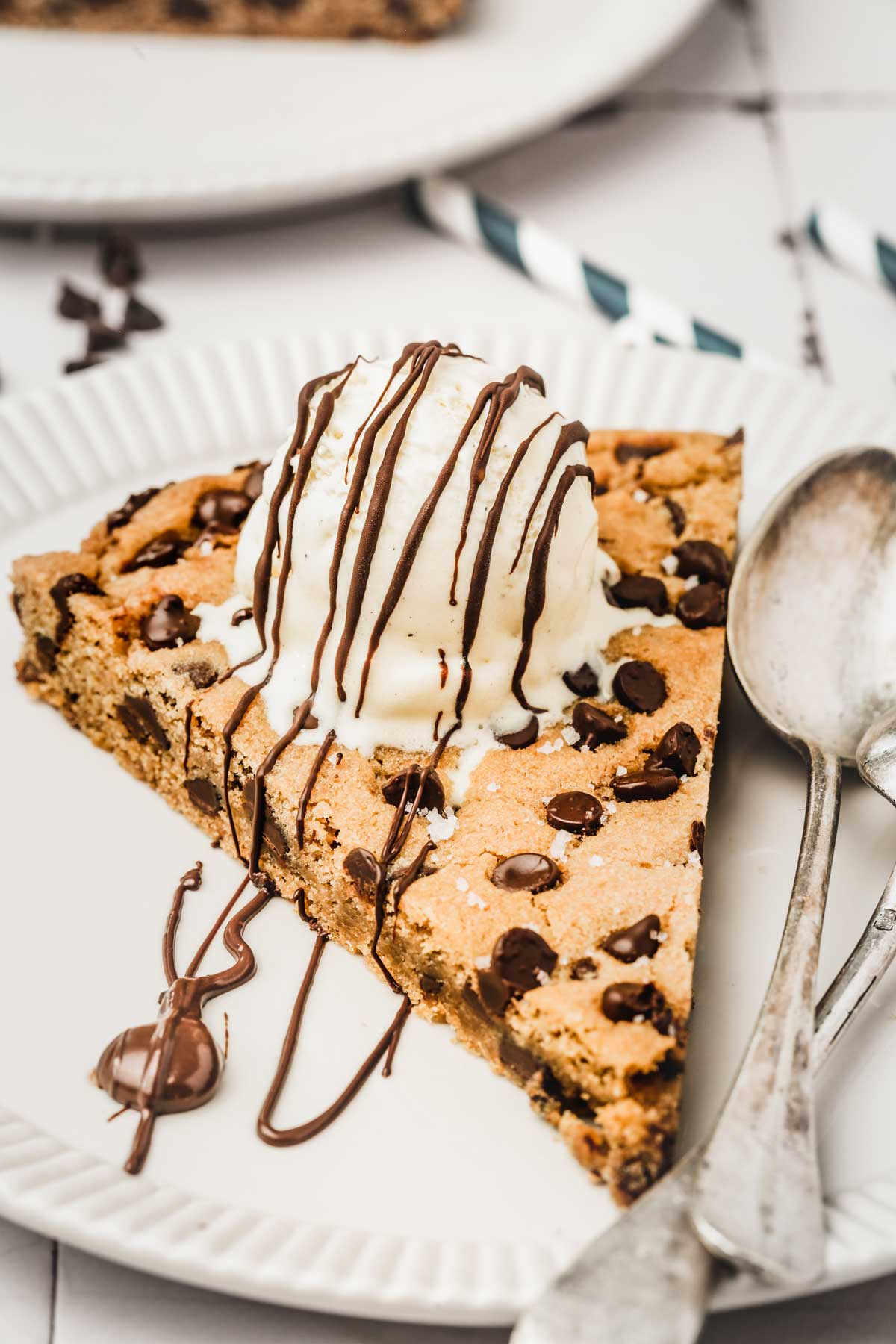 giant cookie with a scoop of ice cream
